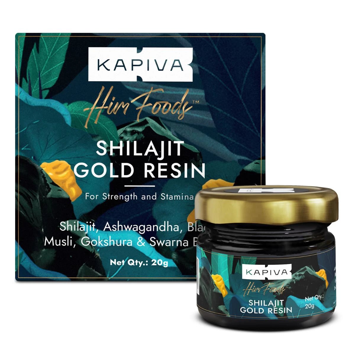 Kapiva Shilajit Gold Resin - 20g with 24K Gold by 69KART