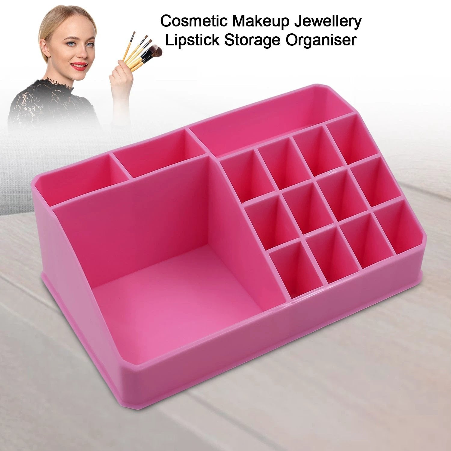 Makeup Organiser Cosmetic Makeup Lipstick Storage Box With Drawer Plastic Case Holder Skin Care Products (1 Pc) - 69KART