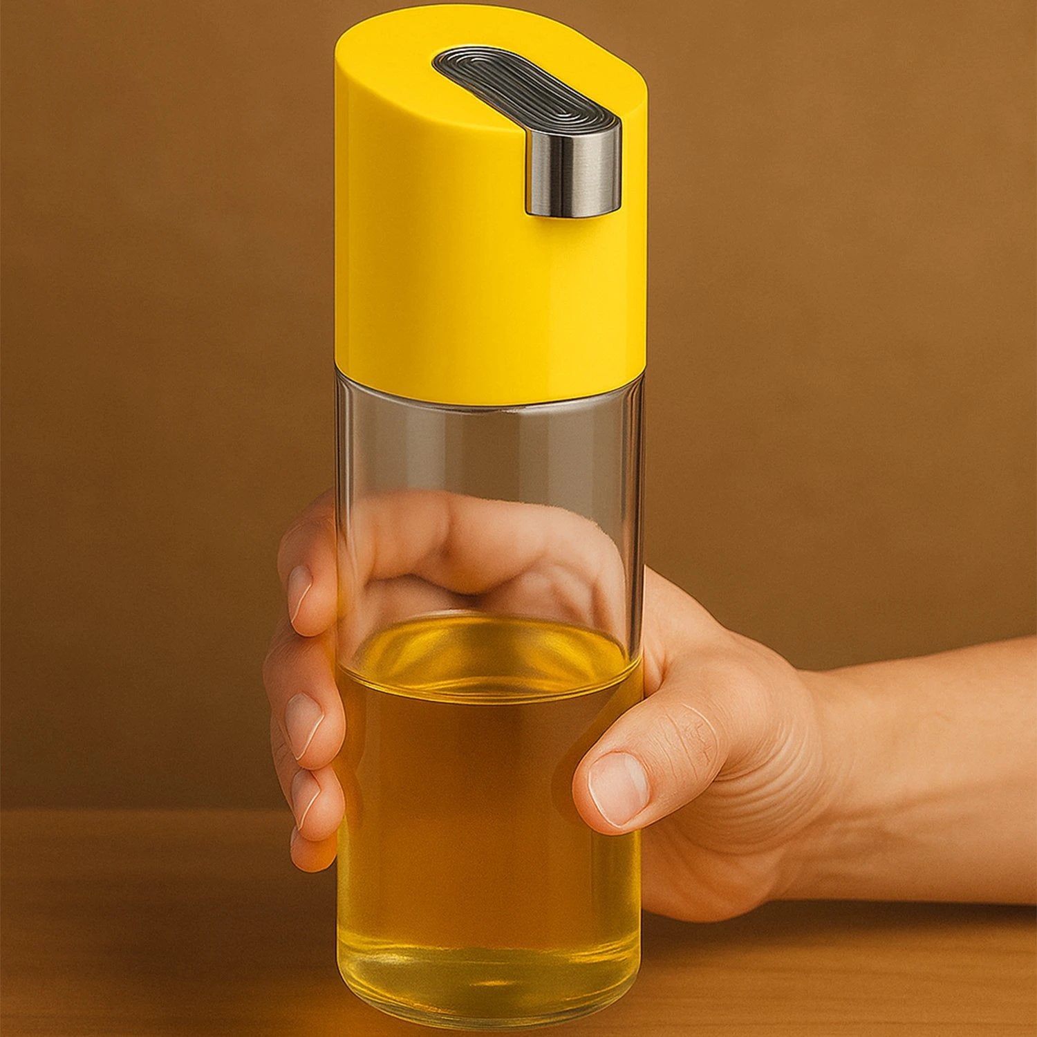500 Ml Automatic Oil Dispenser Bottle With One-touch Controlled Pour Spout (1 Pc) - 69kart