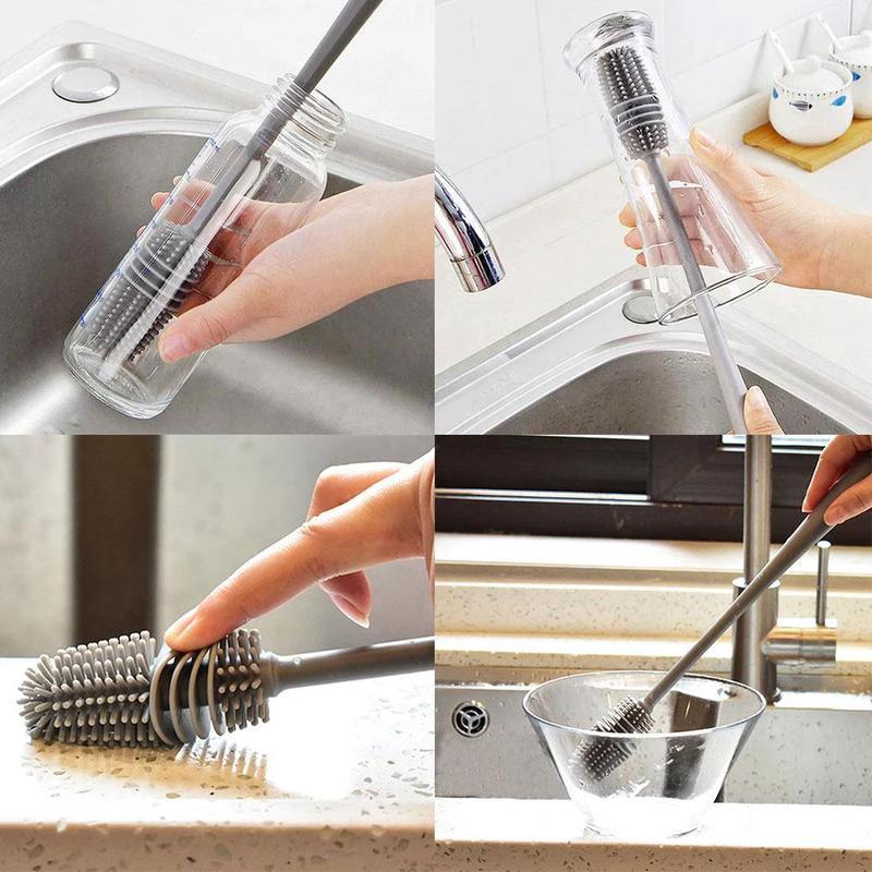 Long Bottle Cleaning Brush for Washing Water Bottles and Narrow Neck Containers - 69KART