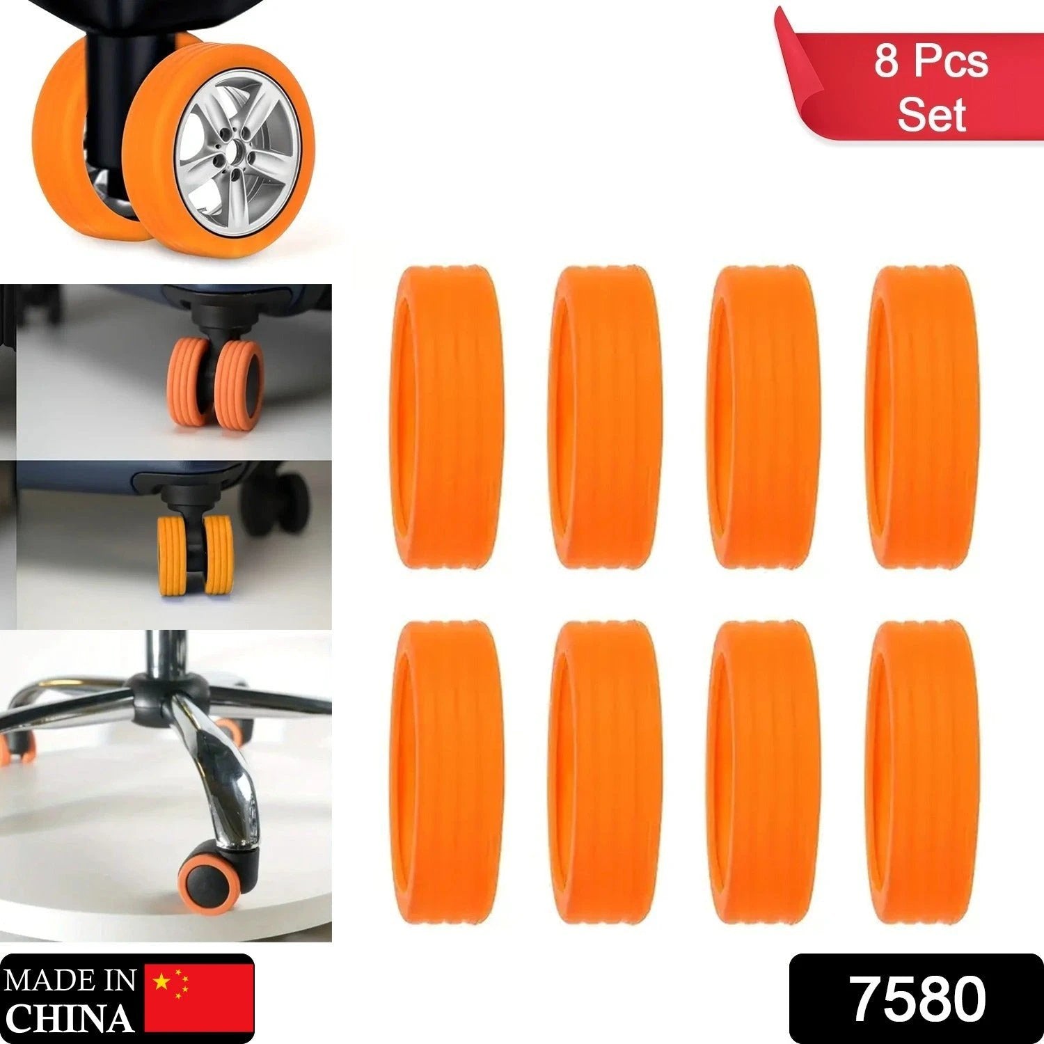 Luggage Wheel Covers 8  4 Pcs Luggage Wheel Covers For Suitcase Reduce Noise For Travel Luggage Suitcase Silicone Suitcase Wheels Cover For Protect Suitcase Wheels (8 Pcs  4 Pc Set) - 69KART