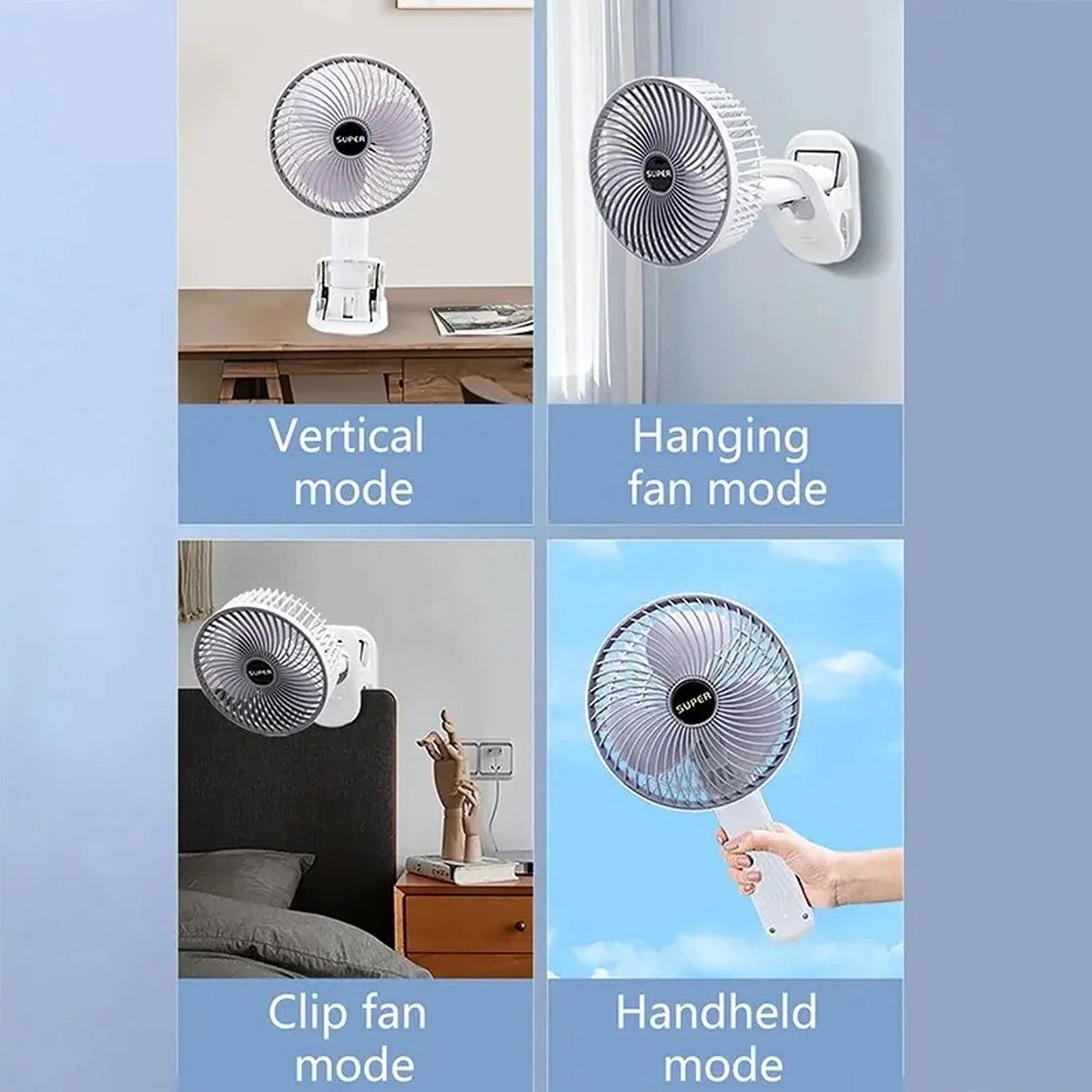 Multifunctional Usb Desk Fan Clipped Fan (1 Pc  With Brown Box) - 69KART