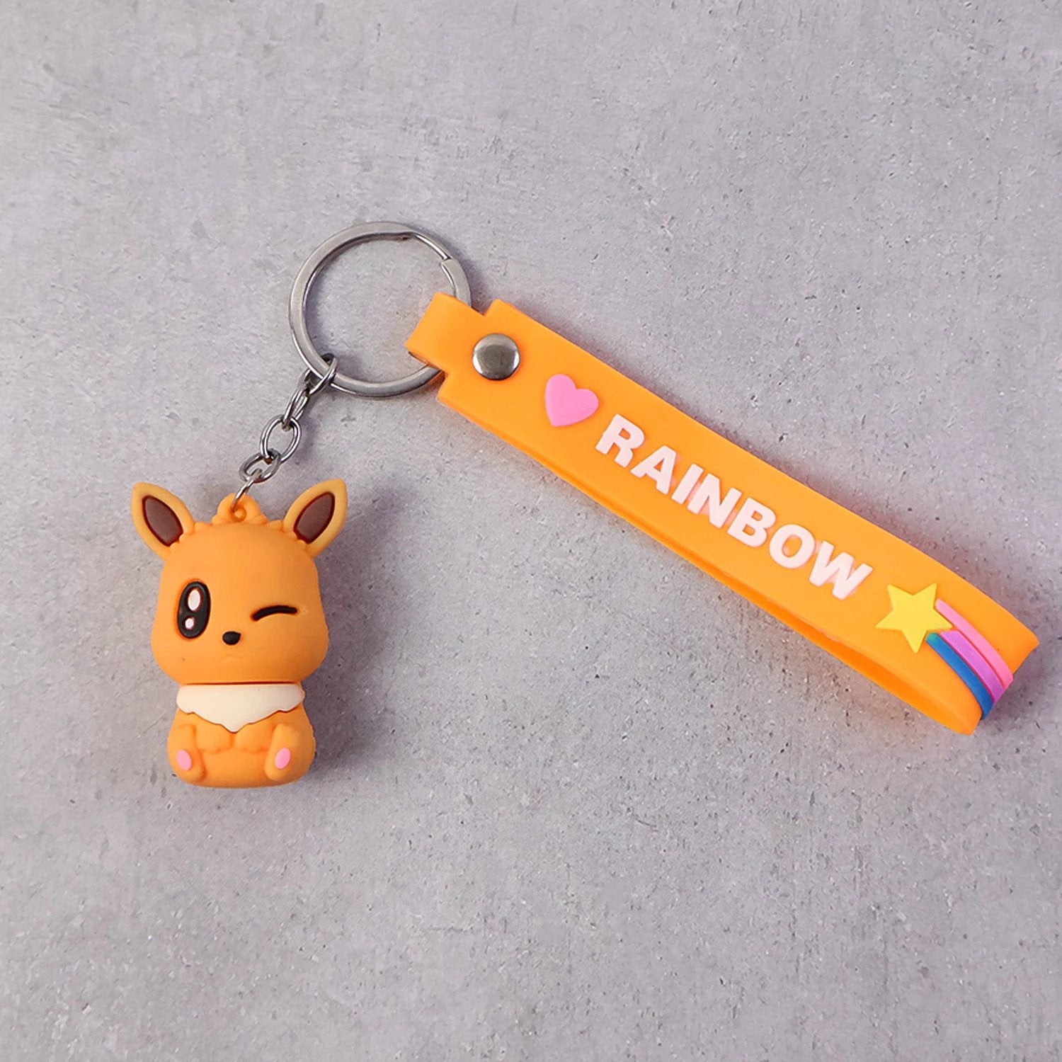 Cute Cartoon Silicone 3d Key Chain With Metal Hook  Strap (Pack Of 1) - 69KART