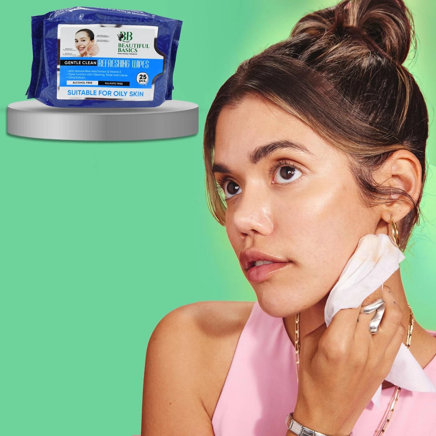 Refreshing Wet Wipes For Face Facial Cleansing Refreshing Skin Hydration Soothing For Skin Ph Balance Alcohol Free Nourishing With Fruit Extract 25 Wipes by Wukusy