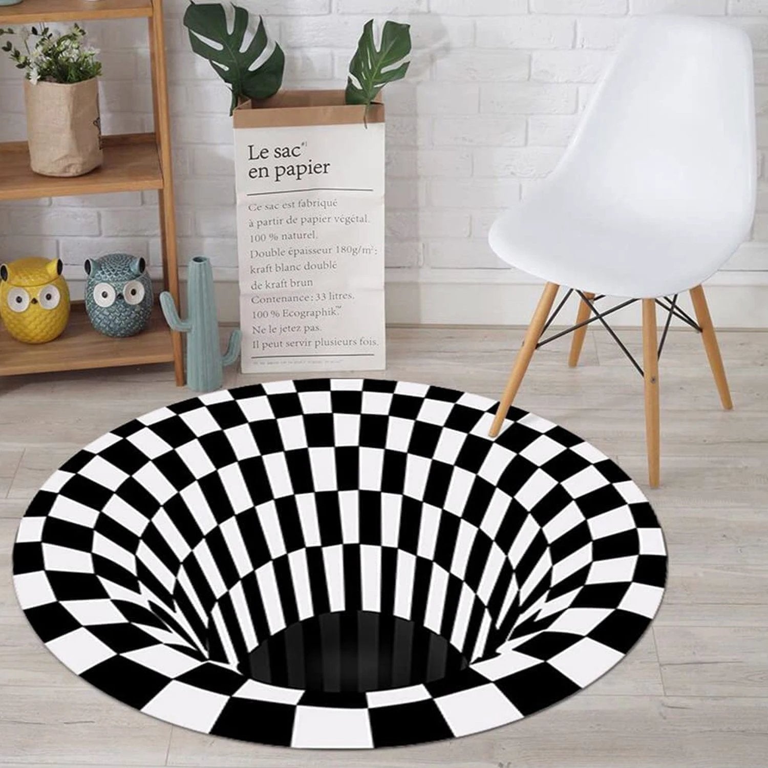 3d Space Round Carpet Floor Mat Non-woven Doormat (1 Pc  78 Cm) - 69kart