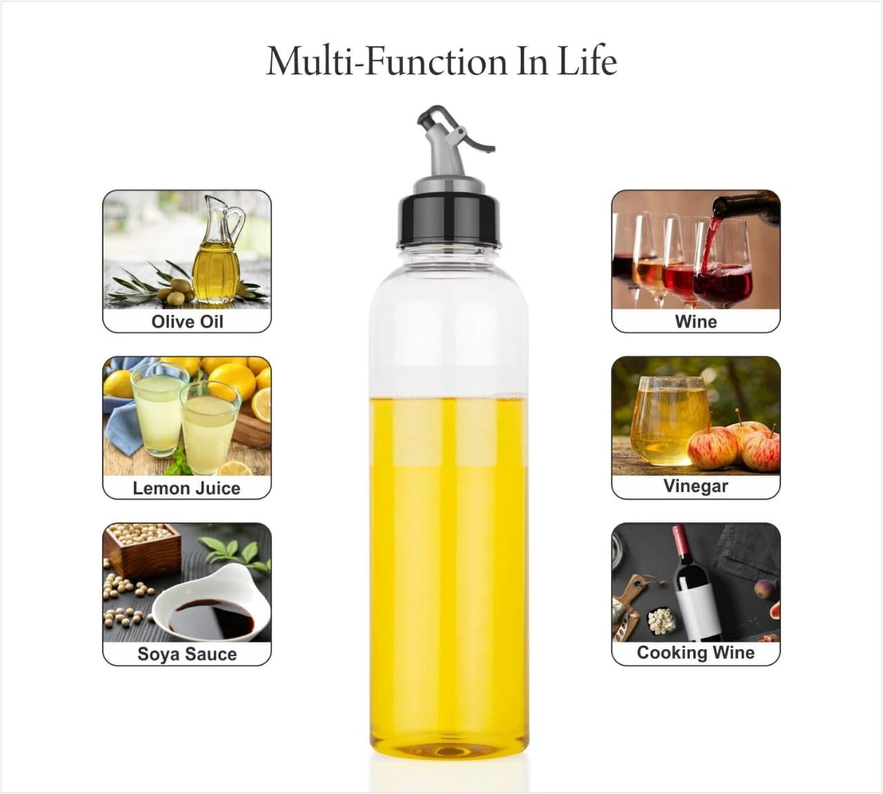 2346 Oil Dispenser Transparent Plastic Oil Bottle   1 Liter - 69kart