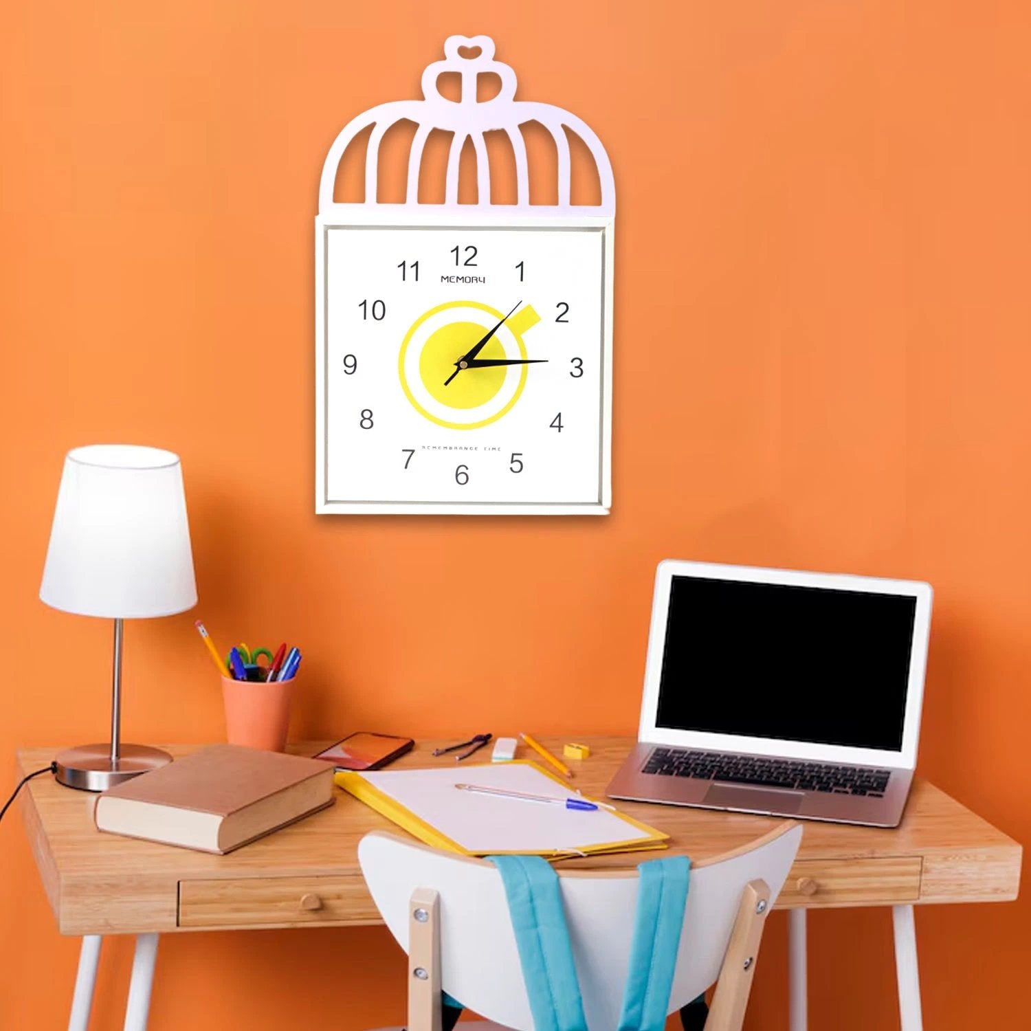 Decorative Square Wall Clock Battery Operated  1 Pc - 69KART