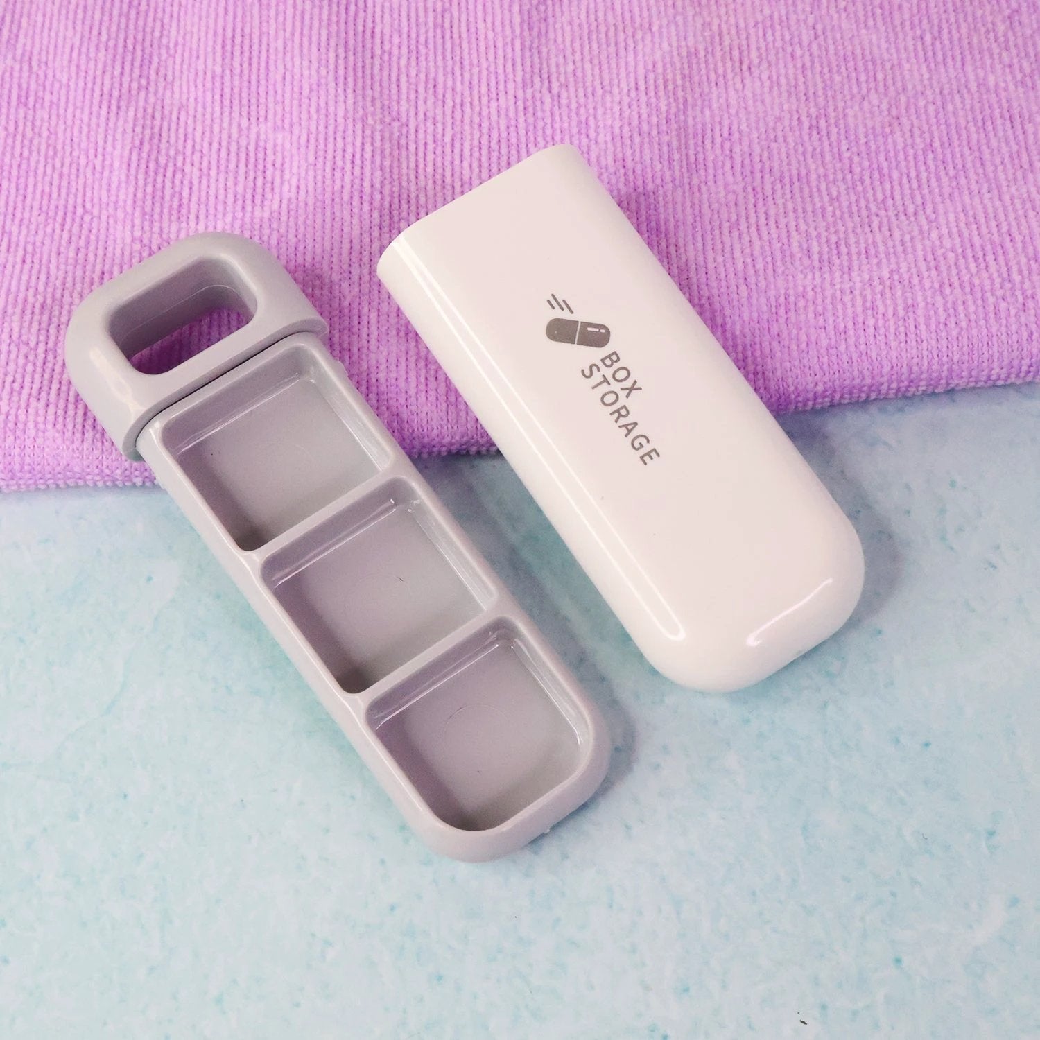 Portable 1 Pc Pill Storage Box With 3 Compartments - 69kart