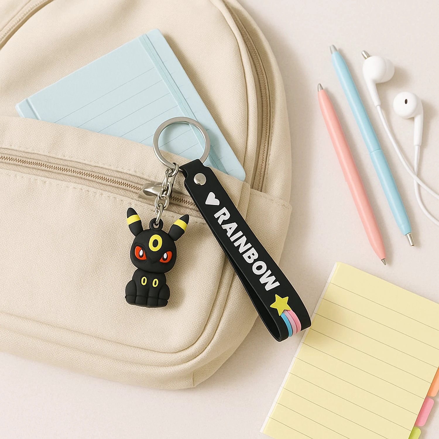 Cute Cartoon Silicone 3d Key Chain With Metal Hook  Strap (Pack Of 1) - 69KART