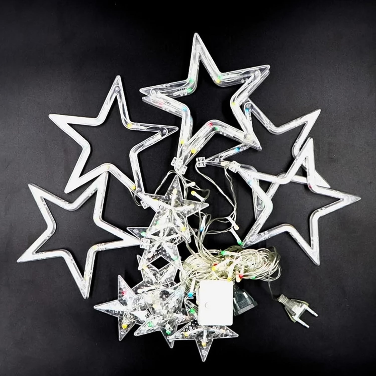 12 Stars Led Curtain String Lights With 8 Flashing Modes (Multicolor)