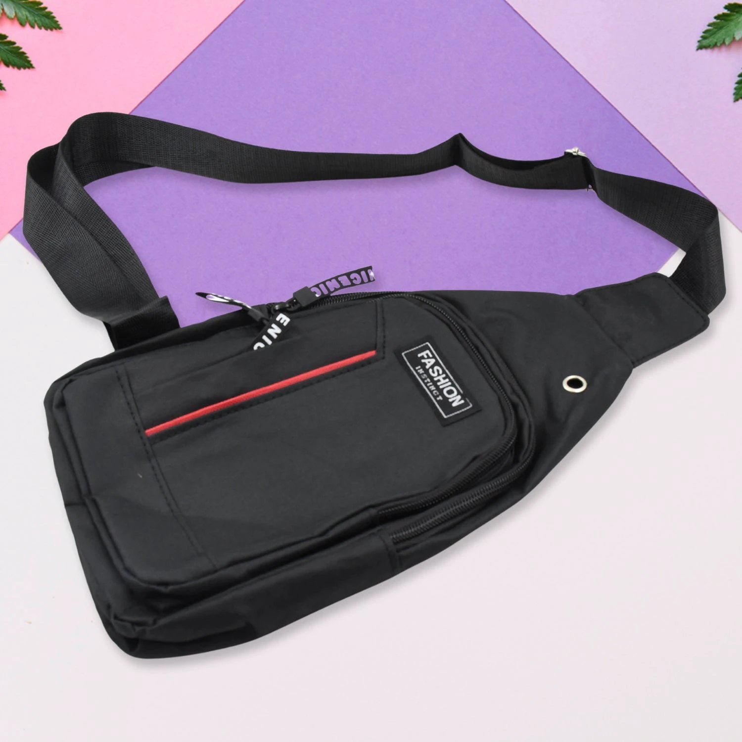 12859 Waterproof Anti Theft Cross-body Fanny Pack Waist Bag Shoulder Bags Chest Men Casual Fashion Usb Charging Earphone Hook Sling Travel Bag (1 Pc) by Wukusy