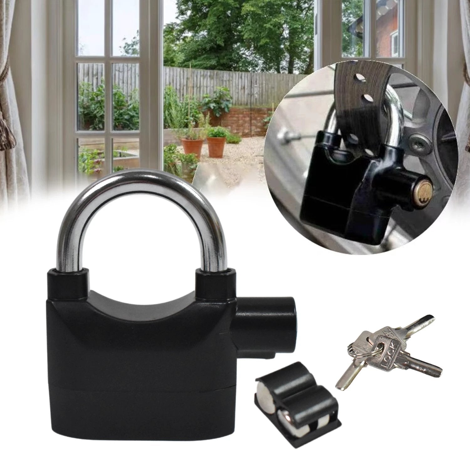 Plastic Body Waterproof Siren Alarm Smart Alarm Lock 3 Keys (1 Set) by Wukusy