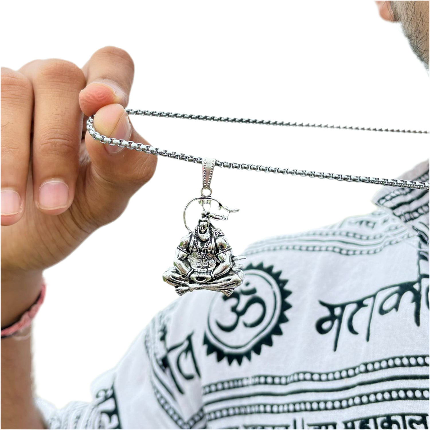 Hanuman Ji Pendant  Chain Religious Jewellery For Men And Women (1 Pc)
