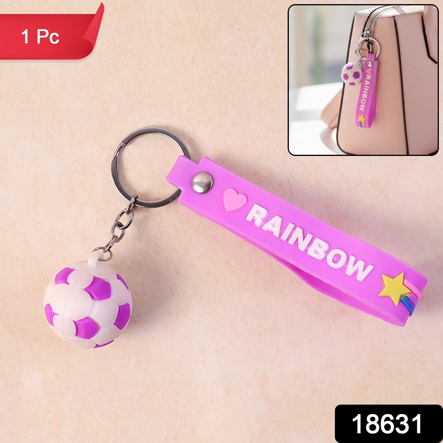 Cute Silicone 3d Key Chain With Metal Hook  Strap (Pack Of 1) - 69KART