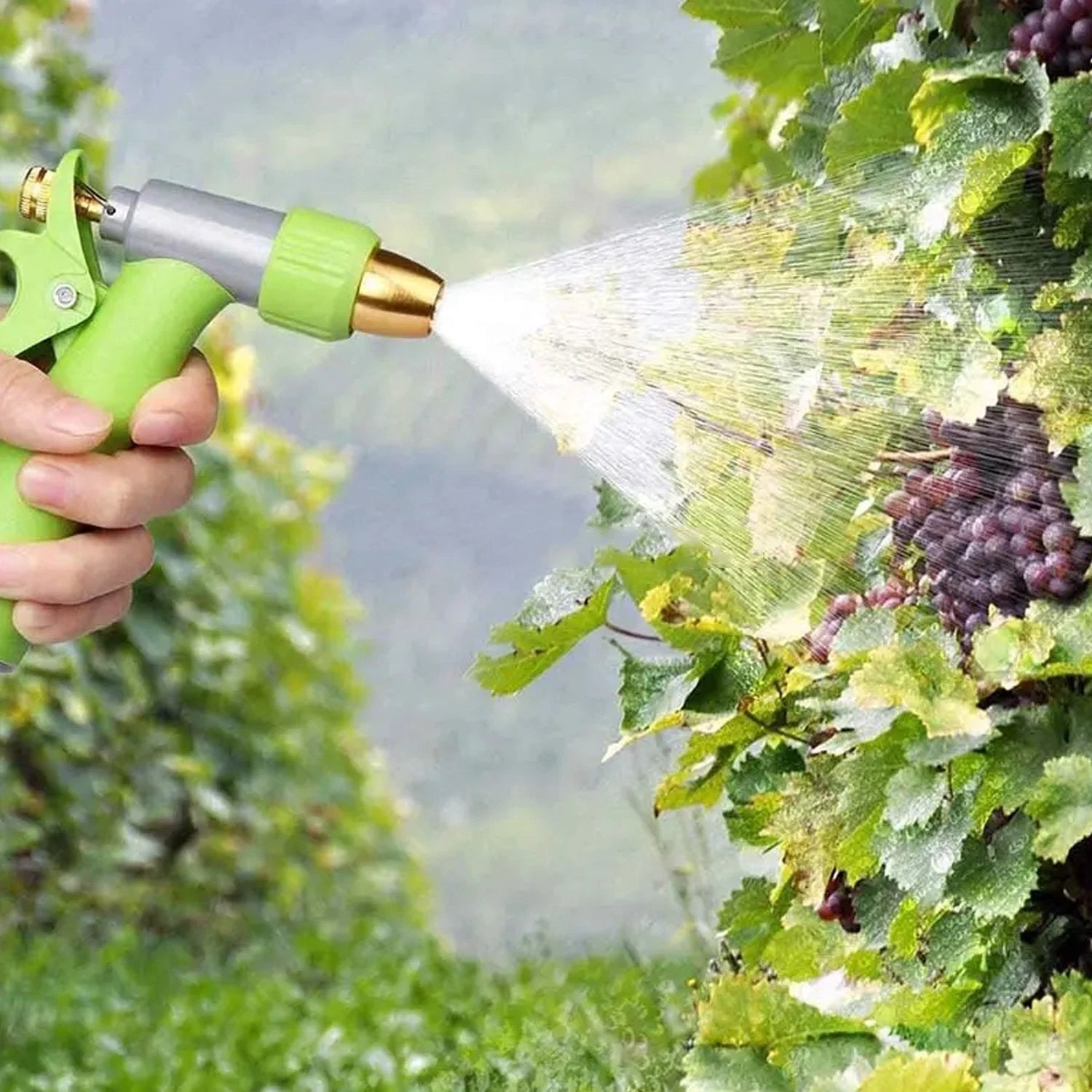 7525 Water Spray Nozzle Hose Sprayer High Pressure Long Range Zinc Alloy Rotatable For Gardening Spray Adjustable High Pressure Car Washer Washing Water Spray Gun - 69KART