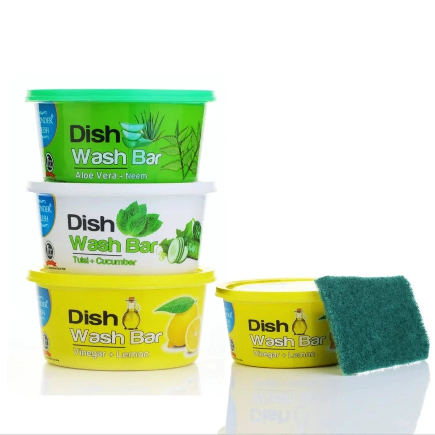 Fresh Mix Flavor Round Dishwash Bar With Super Scrubber Free Complete Dishwashing Solution Tough Stains Remover (350 Gm) - 69kart