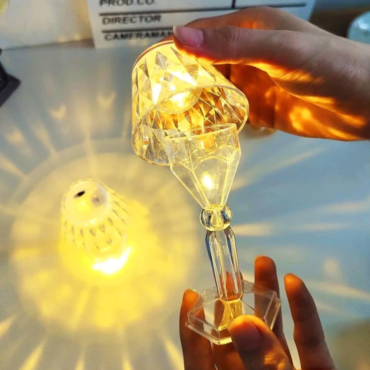 Mini Crystal Table Lamp                              with Reflection Light                                                              2in1