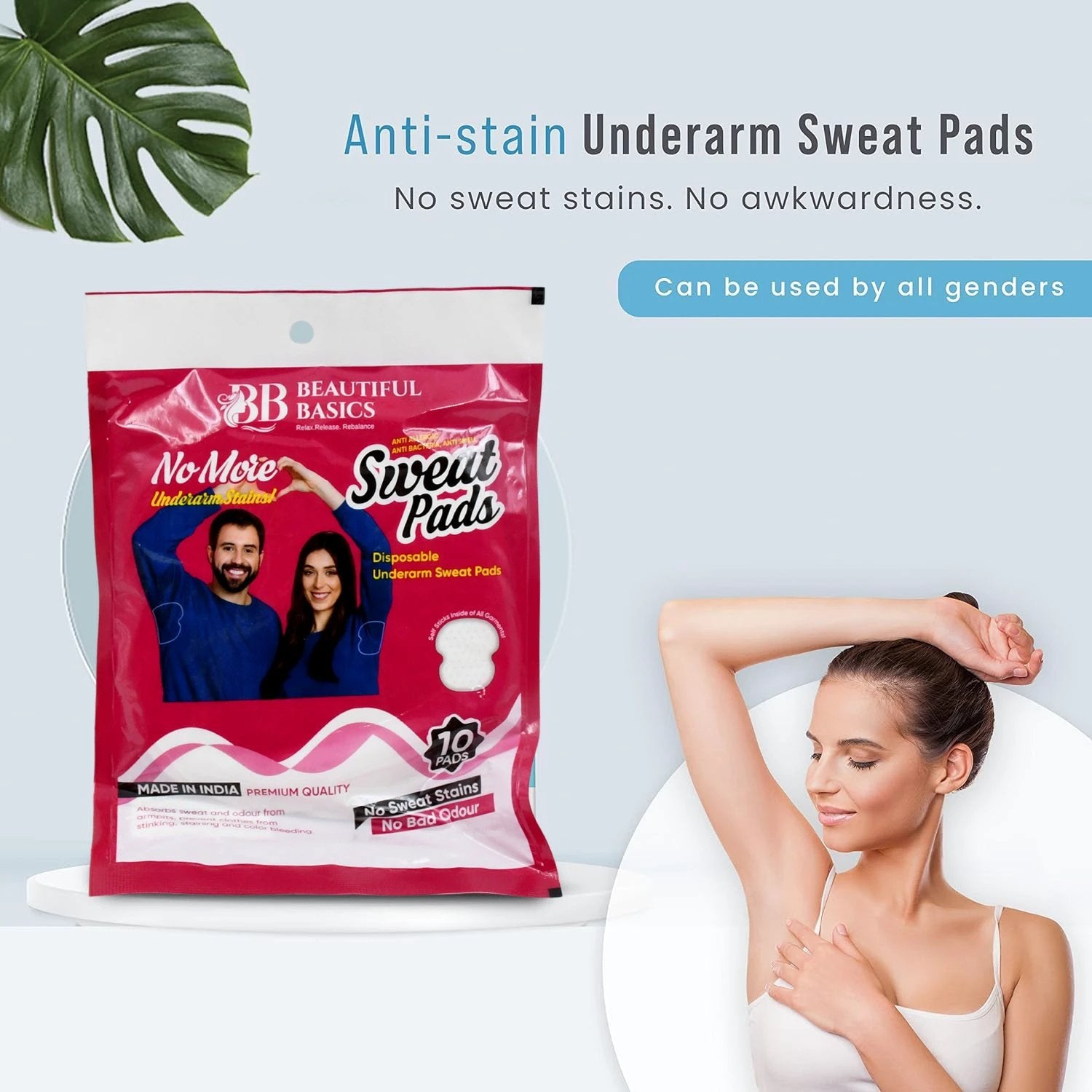 Beautiful Basics Underarms Sweat Pads Disposable (Pkts 6x 60 Pcs Set) by Wukusy