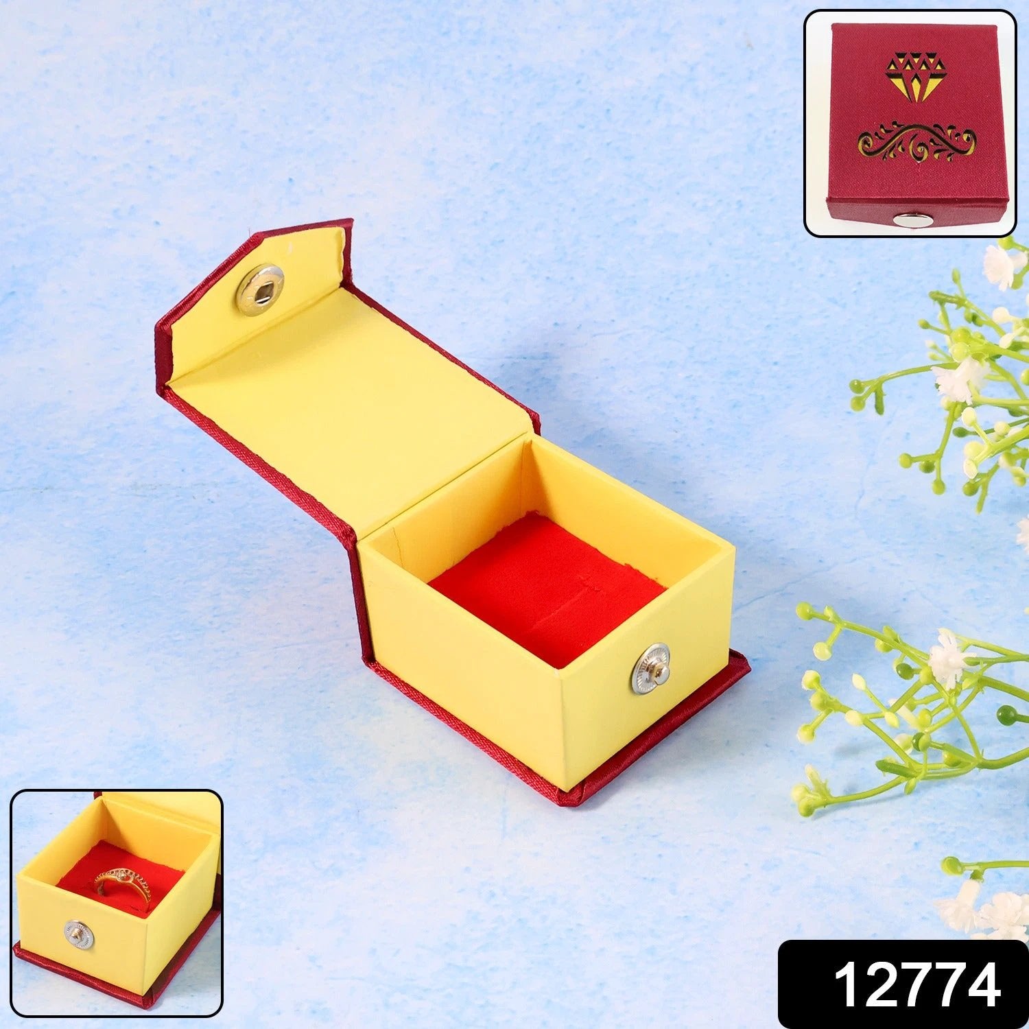 Premium Elegant Ring Gift Box With Soft Velvet Cushion by Wukusy