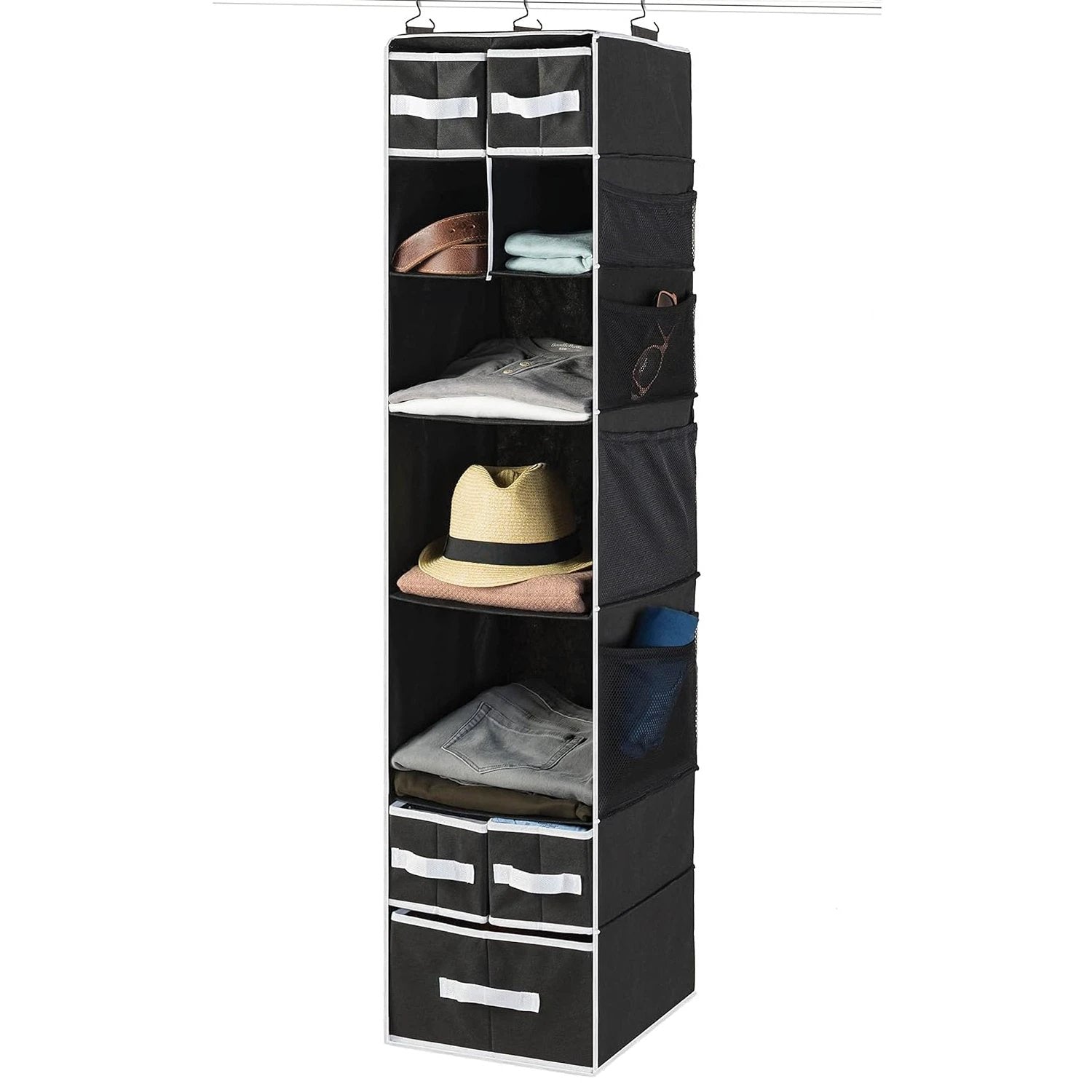 9 Shelf Hanging Closet Organizer With 5 Drawer Organizers - 69kart