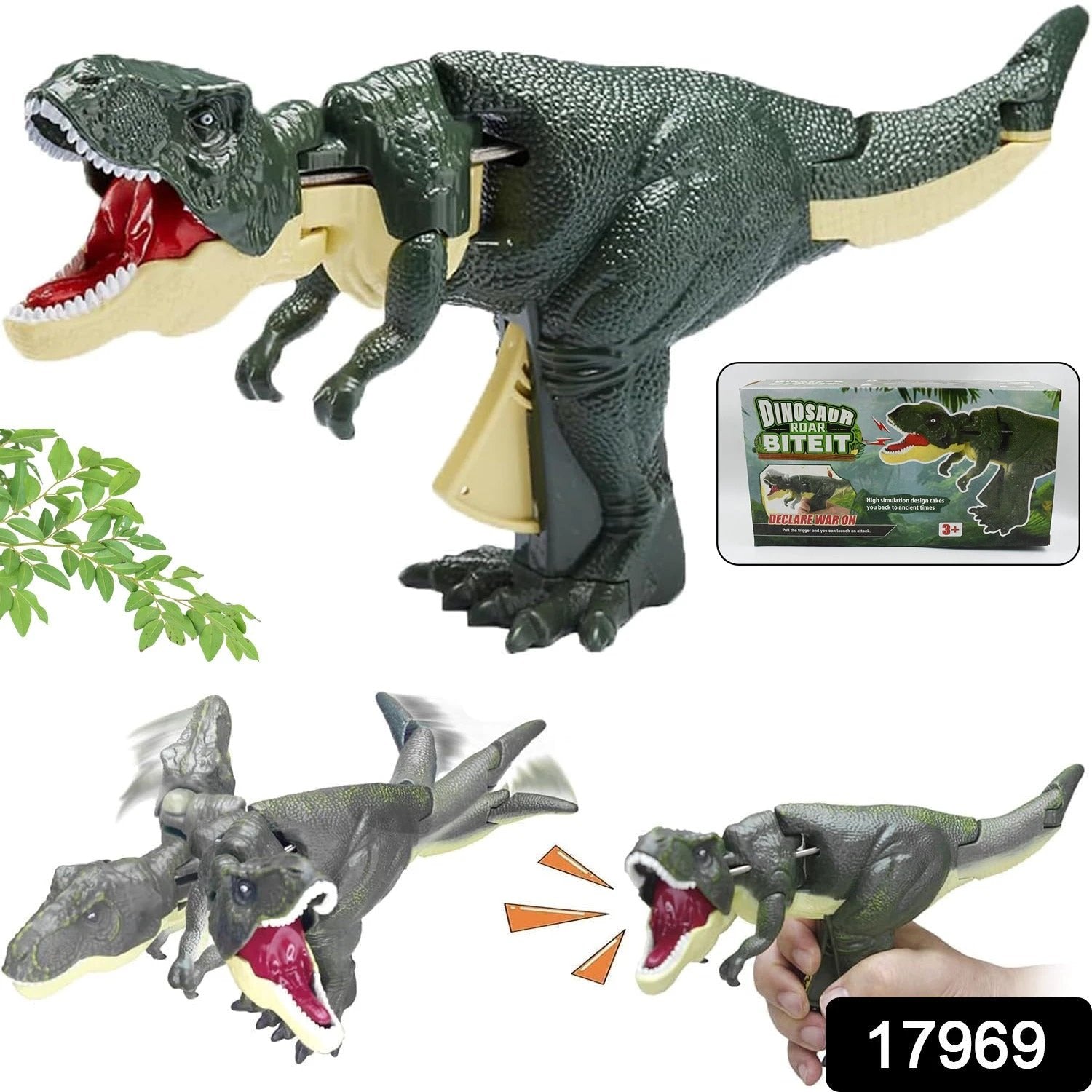 17969 Dinosaur Roaring Toys Trigger Dinosaurs Toys With Dinosaur Sound Lighting Model Vibrating Headmoving (3 + Years 1 Pc) by Wukusy