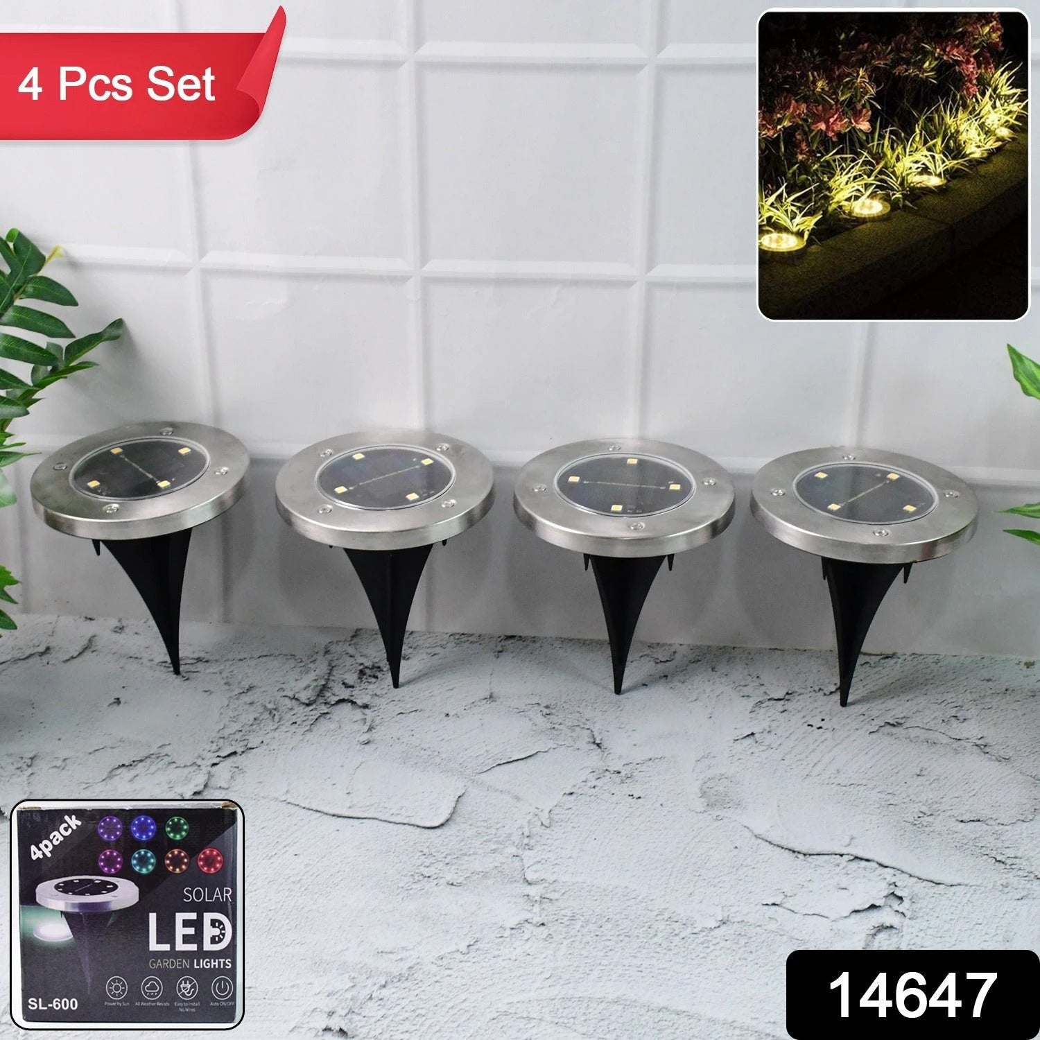 Solar Powered Led Garden Lights (4 Pc) - 69KART