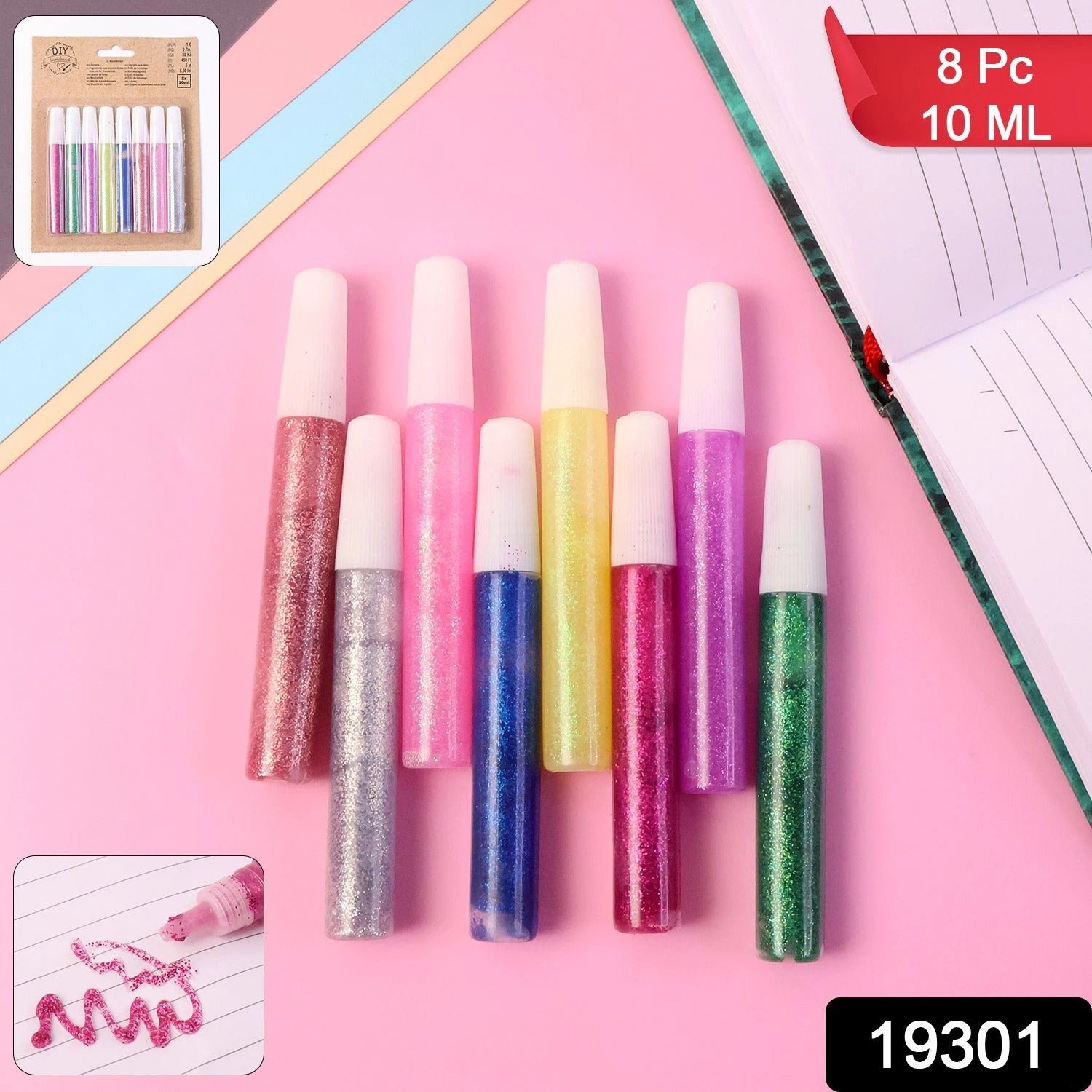 Diy Multi-color Glitter Craft Glue Pen Set (10ml  8 Pc) - 69KART