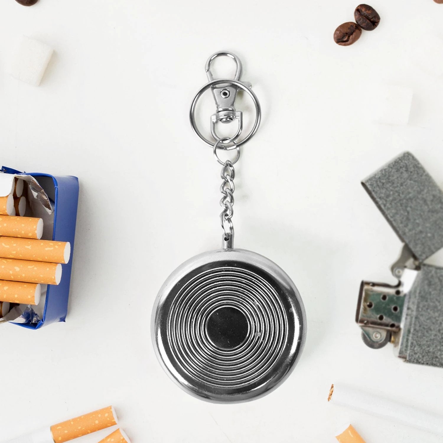 Mini Pocket Ss Ashtray With Keyring (1pc) by Wukusy