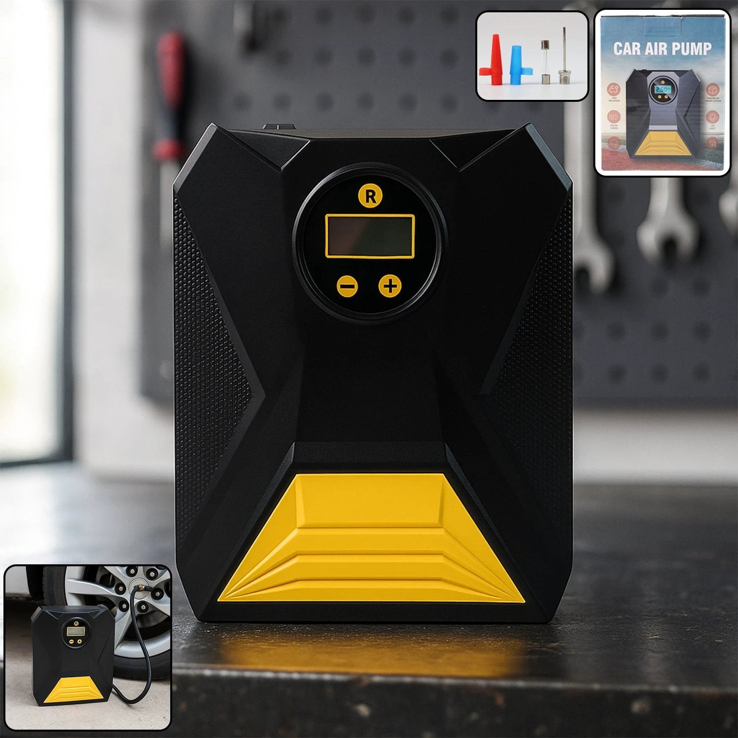 Mini Digital Portable Car Tyre Air Compressor - (1 Pc) by Wukusy