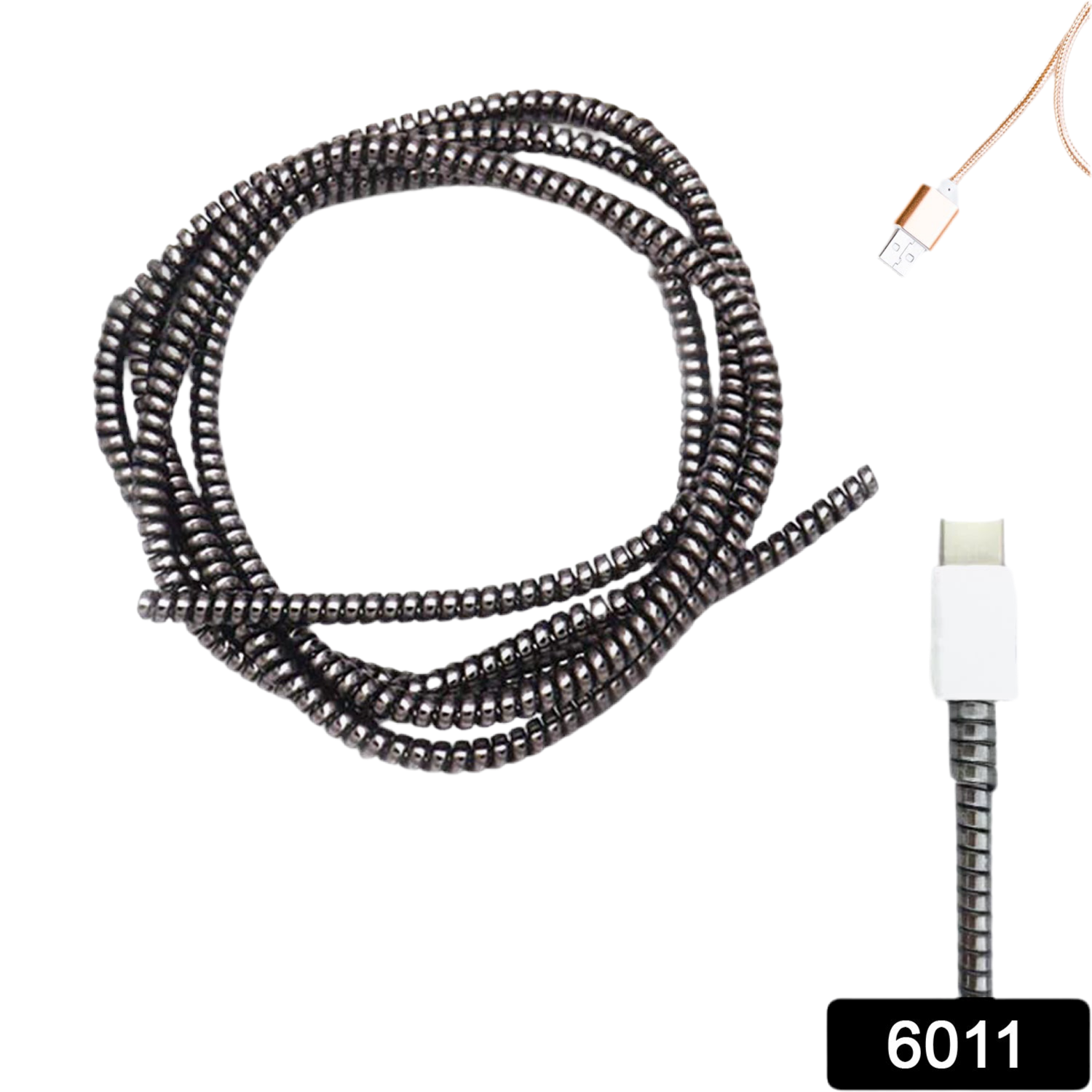 Metallic Finish Cable Spiral Protectorwire Repairpet Cord Protectorheadphone Saver Cable Wrapcover For Mac Charging Cable