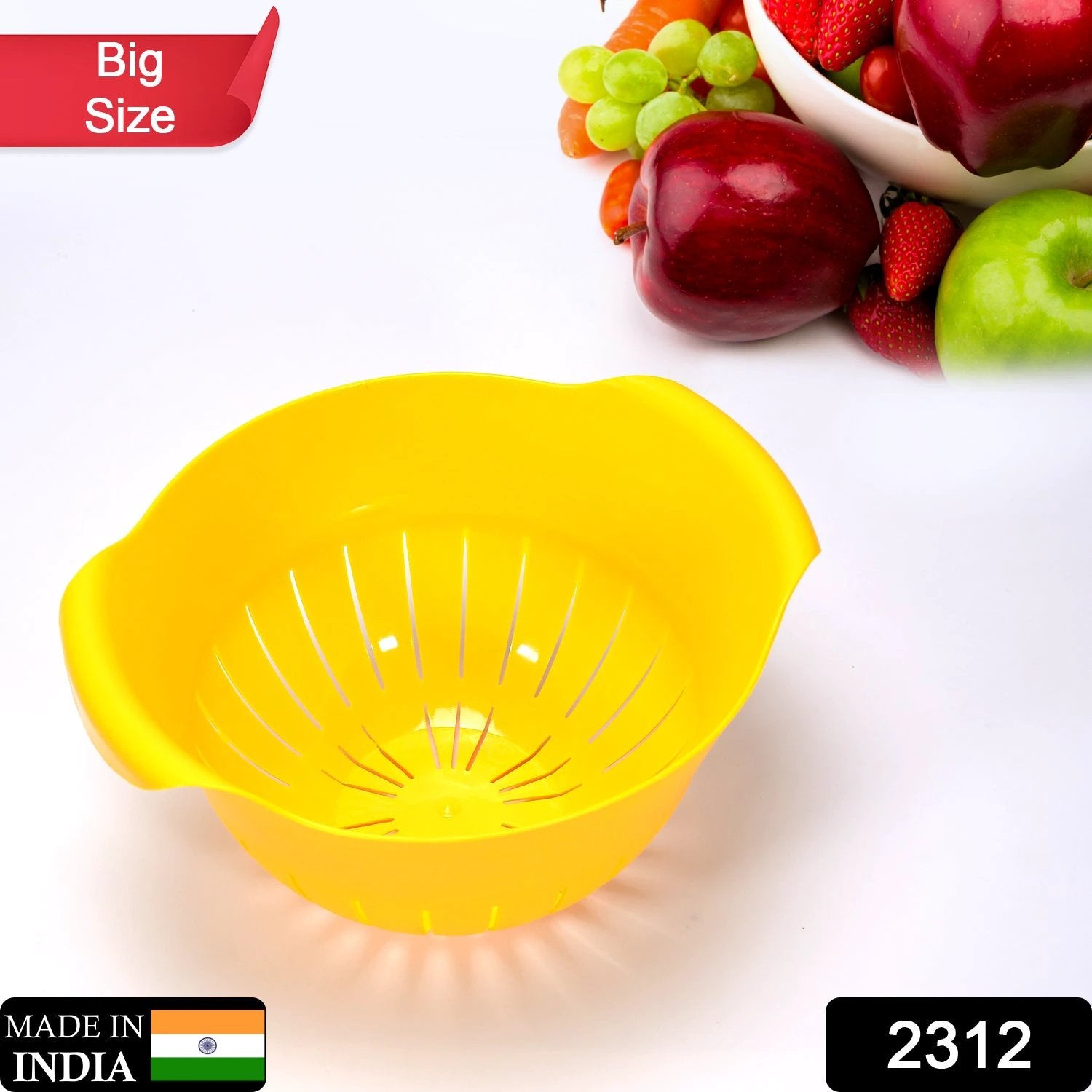 2312 Plastic Fruits Vegetable Noodles Pasta Washing Bowl  Strainer - 69kart