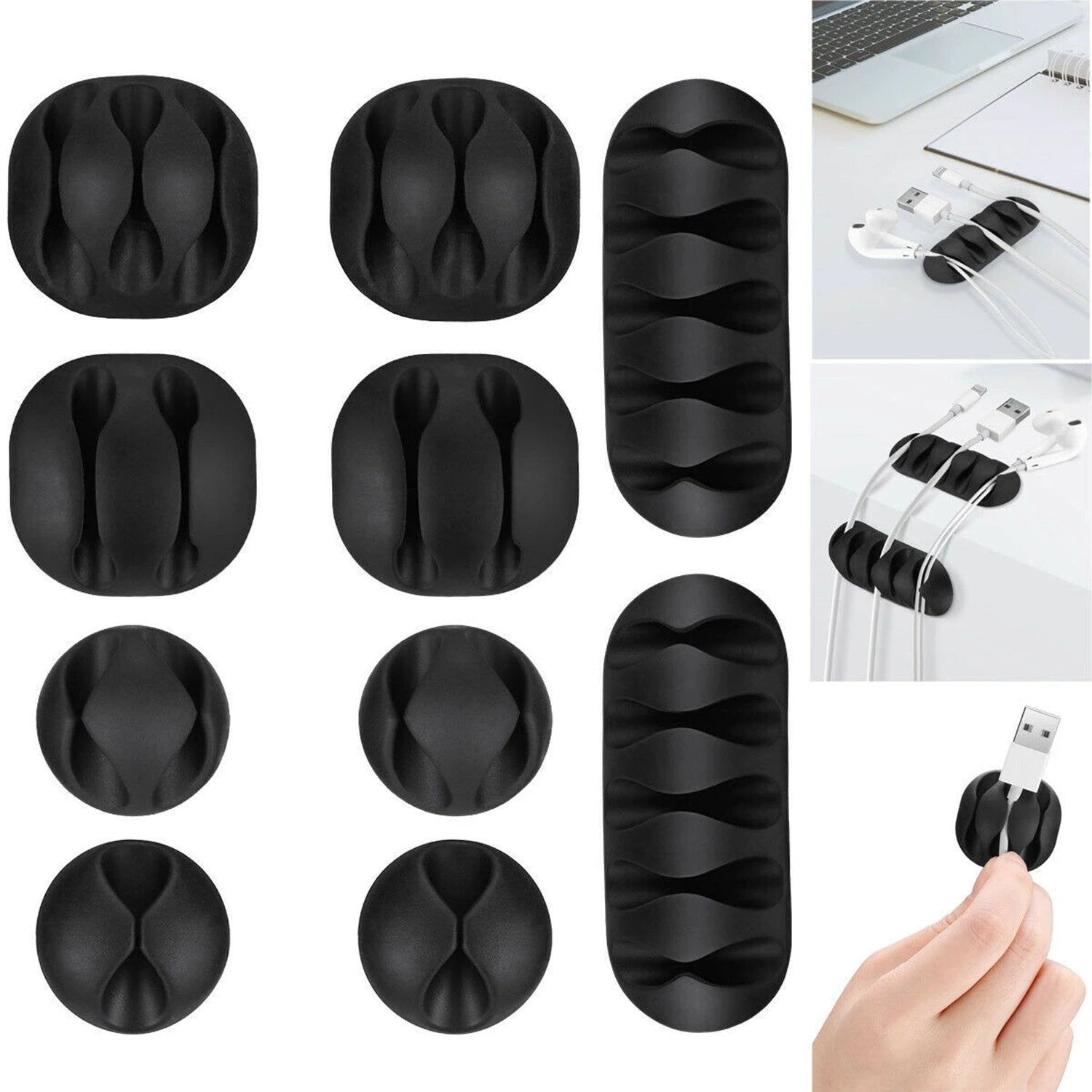 1334 Cable Clips Multi Purpose Cable Organizer Wire Holder For Desk And Table Use by Wukusy