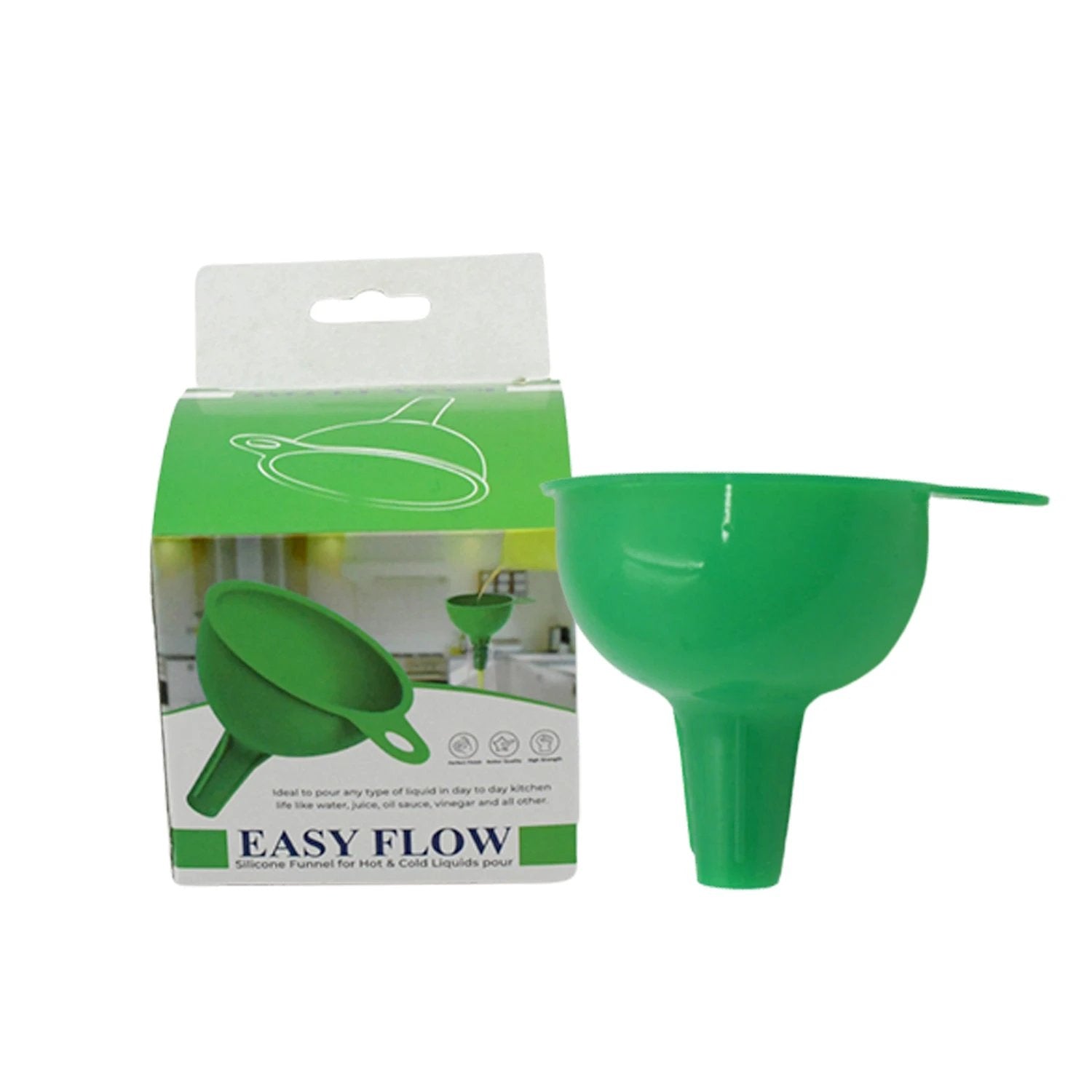 4237 Silicone Funnel For Pouring Oil Sauce Water Juice And Small Food-grainsfood Grade Silicone Funnel (1 Pc Green) by Wukusy