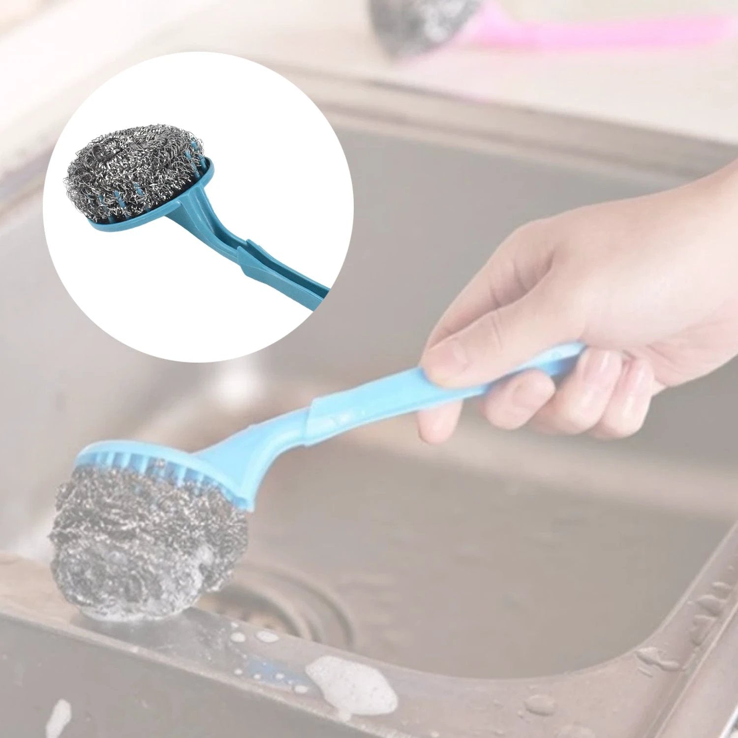 6 In 1 Kitchen Cleaning Set Handy Free Stainless Steel Scrubber by Wukusy