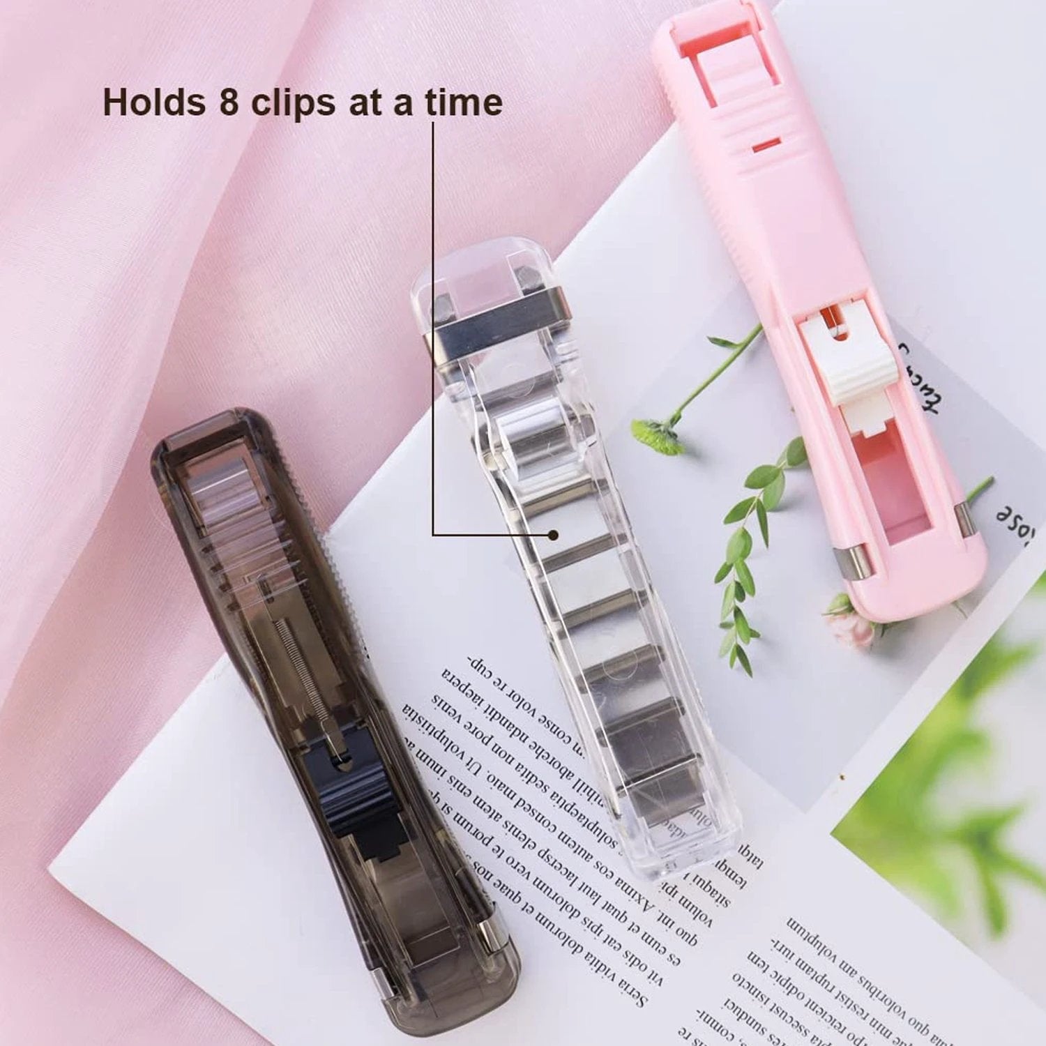 Portable Paper Clamp With 8 Pcs Clip Dispenser Handheld Paper Fast Clam (1 Set) - 69KART