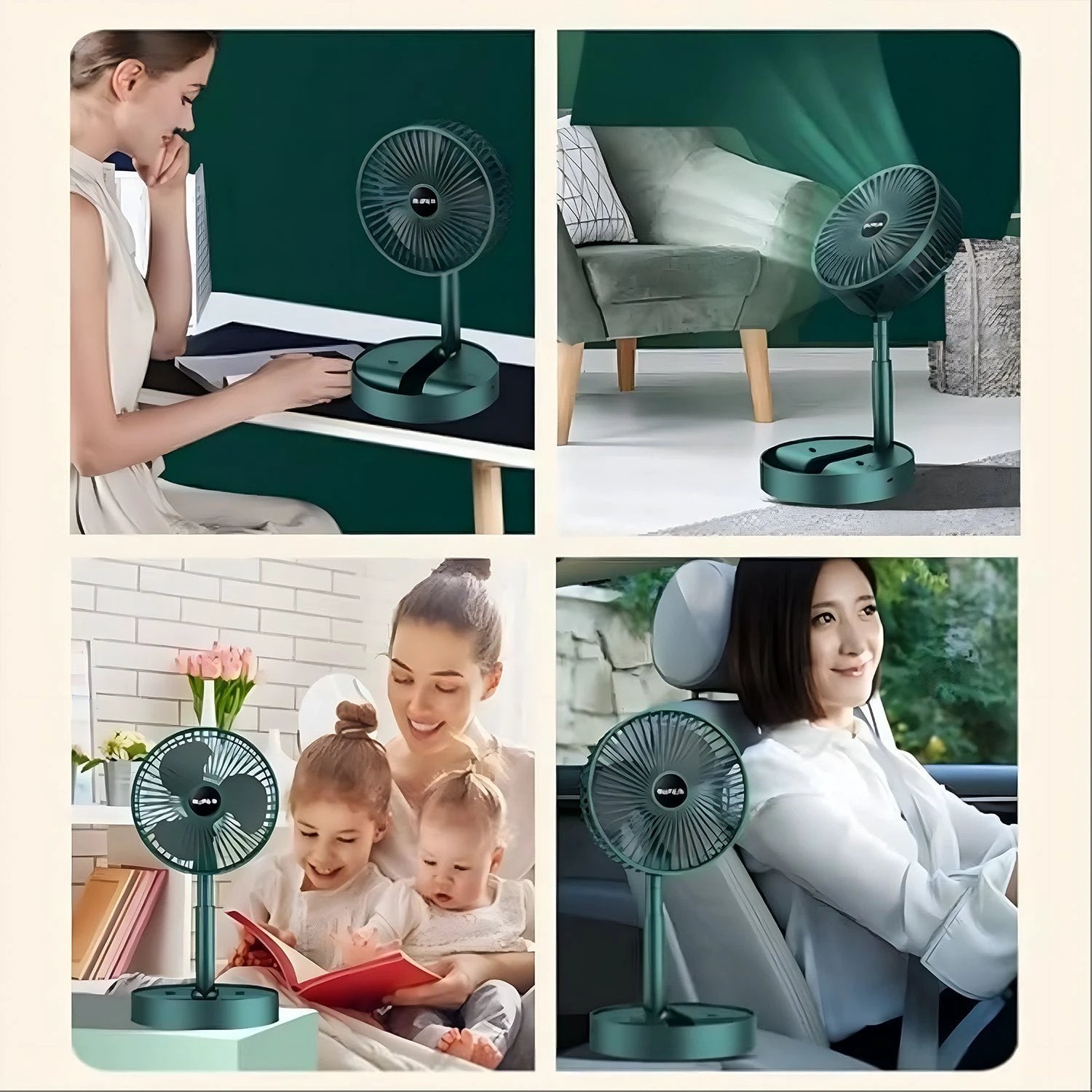 4642 Telescopic Electric Desktop Fan Height Adjustable Foldable  Portable For Travelcarry  Silent Table Top Personal Fan For Bedside Office Table (Battery Not Include) - 69kart