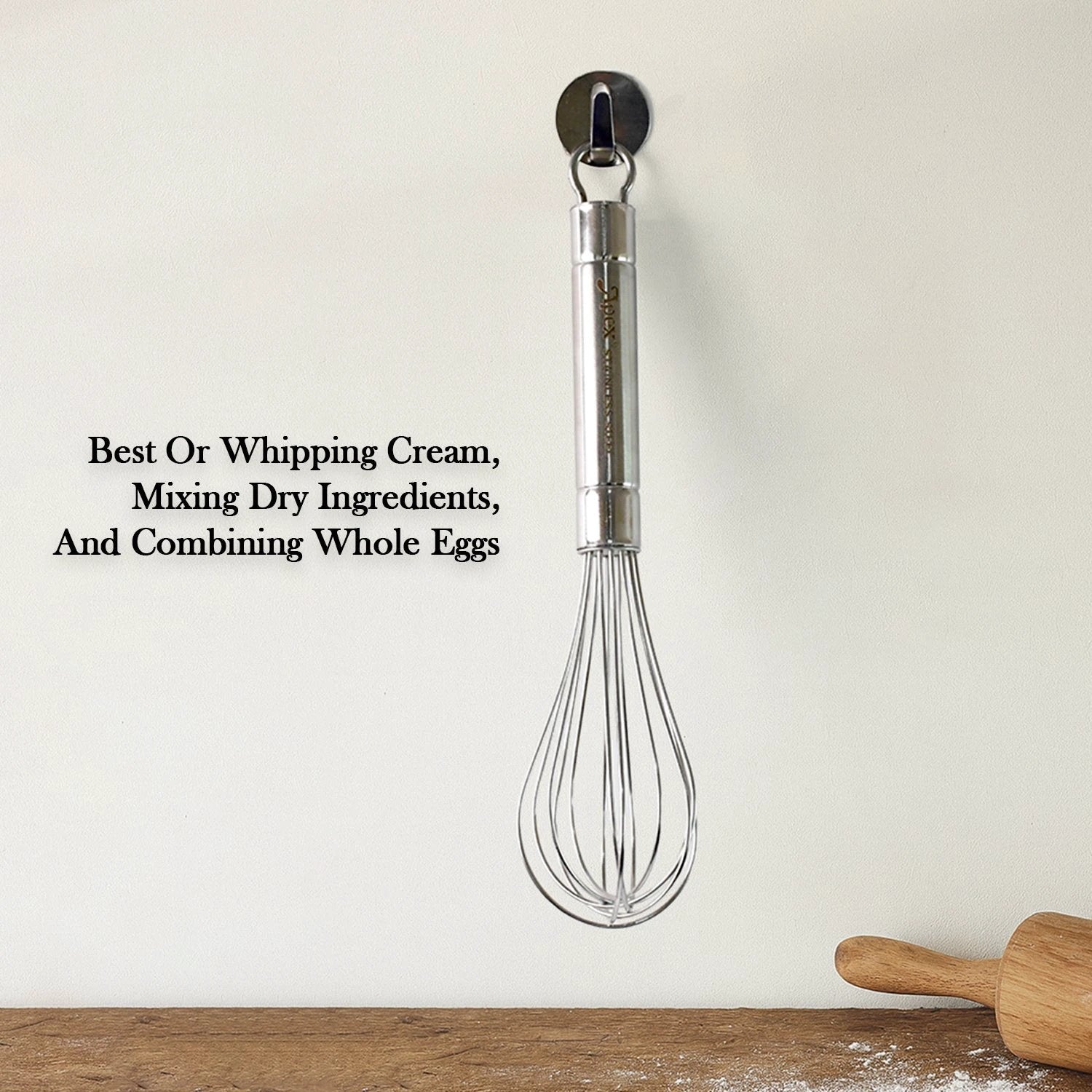Apex Stainless Steel Small Hand Whisk (1 Pc) by Wukusy