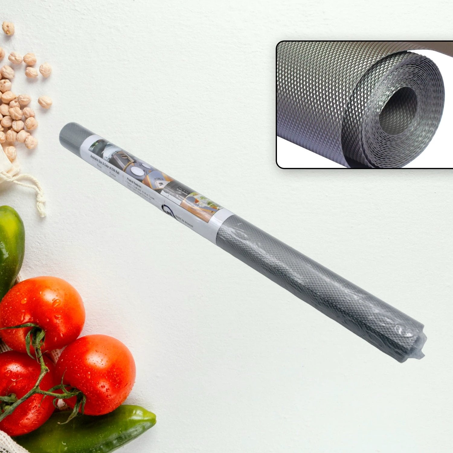5861 Multipurpose Anti-slip Bathroom Kitchen Cabinet Drawer Shelf Mat Liner Sheets Roll Fridge Mat Table Mat Anti-slip Super Strong Placement Mat For Fridge Bathroom Kitchen Drawer Shelf Liner (45cmx1.25m) by Wukusy