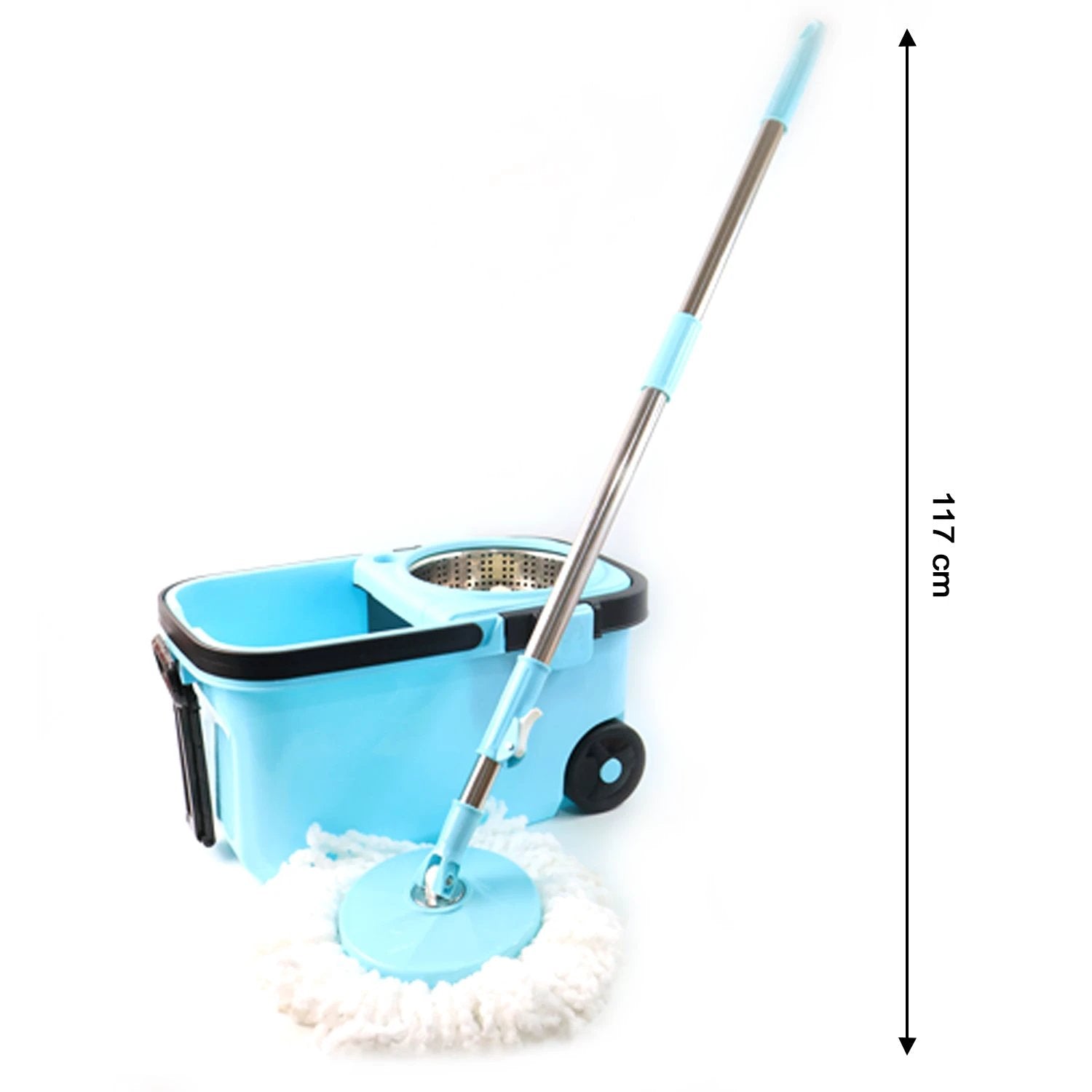 360 Spin Mop With Super Absorbent Microfiber Heads (1 Set) by Wukusy