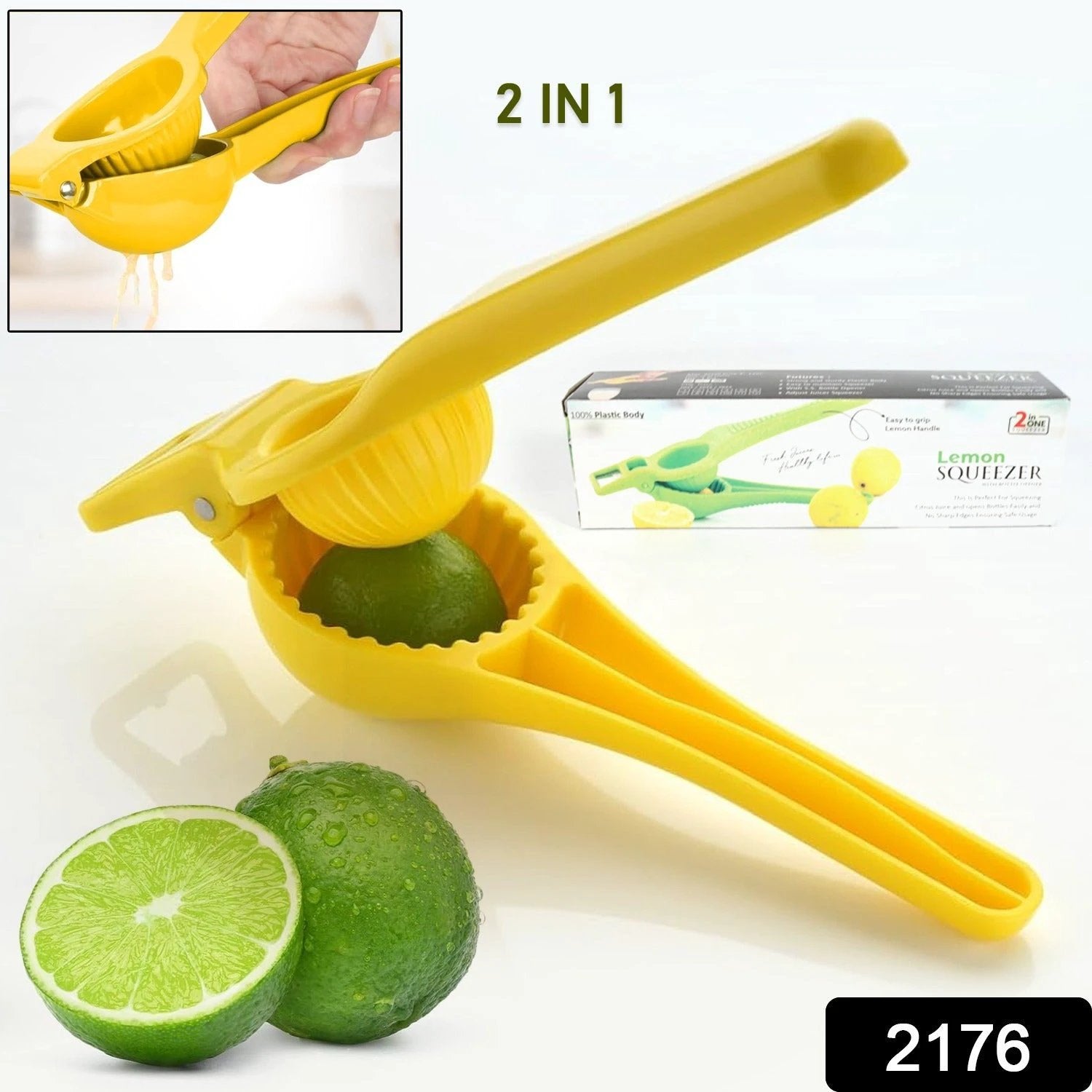 2176 Kitchen 2 In 1 Unbreakable Lemon Squeezer And Bottle Opener (1 Pc) - 69kart