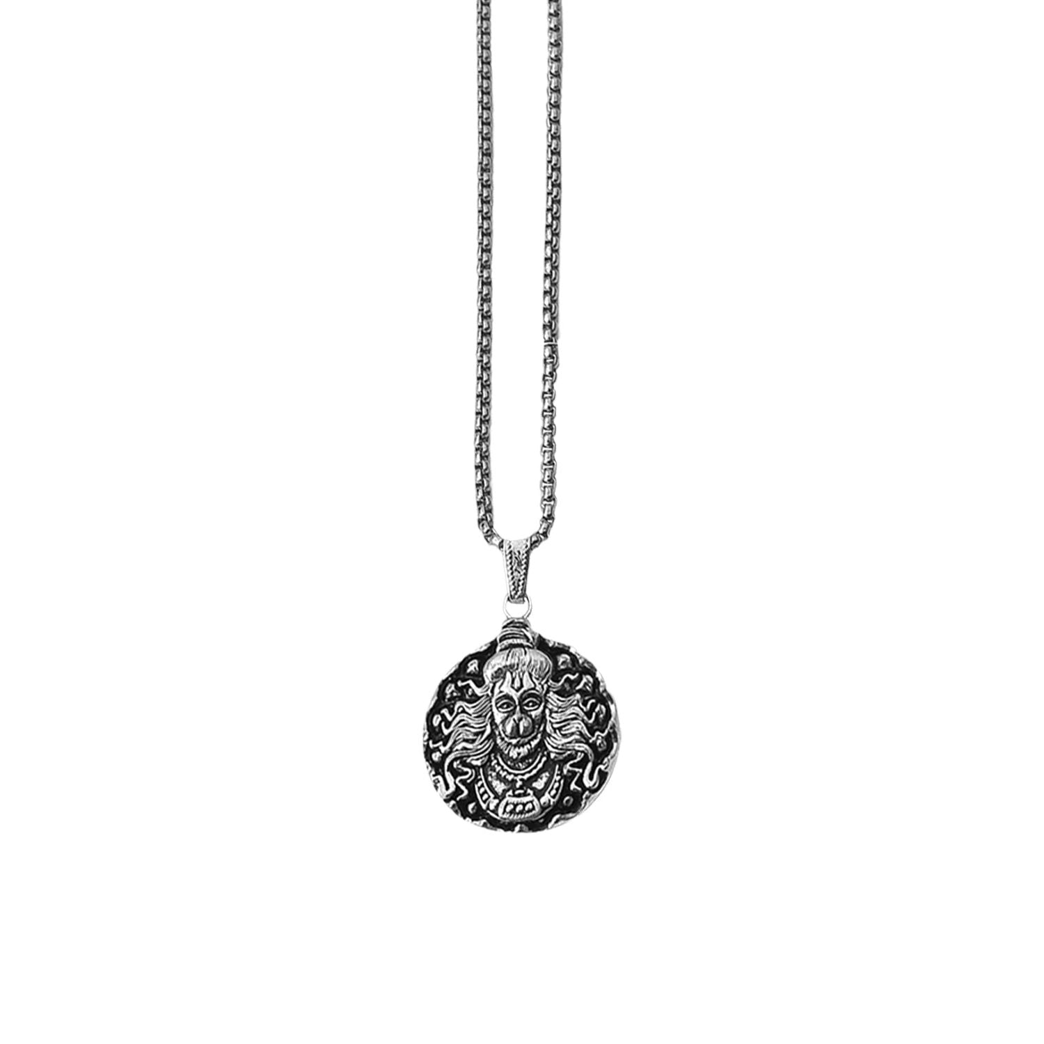 Hanuman Facelocket With Chain Pendant Necklace Chain (1 Pc) - 69KART