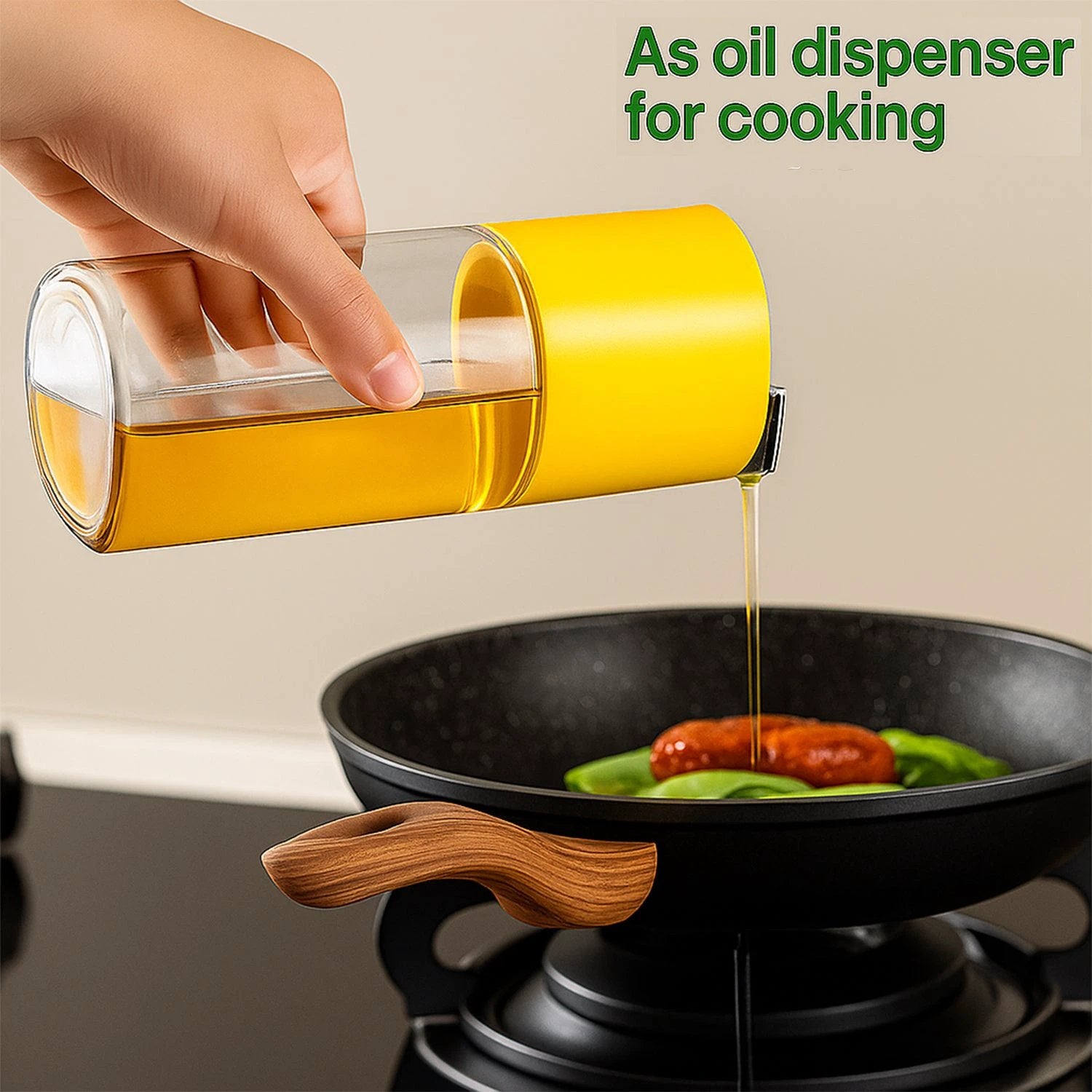 500 Ml Automatic Oil Dispenser Bottle With One-touch Controlled Pour Spout (1 Pc) - 69kart