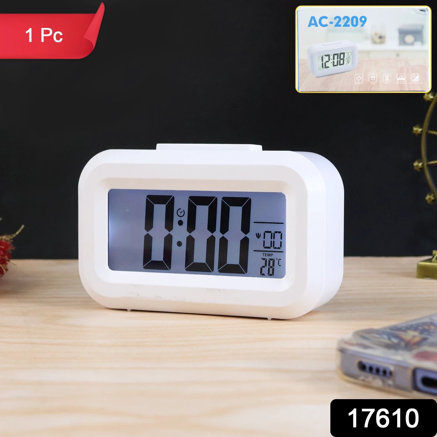 Modern Digital Led Alarm Mini Clock (1 Pc) by Wukusy