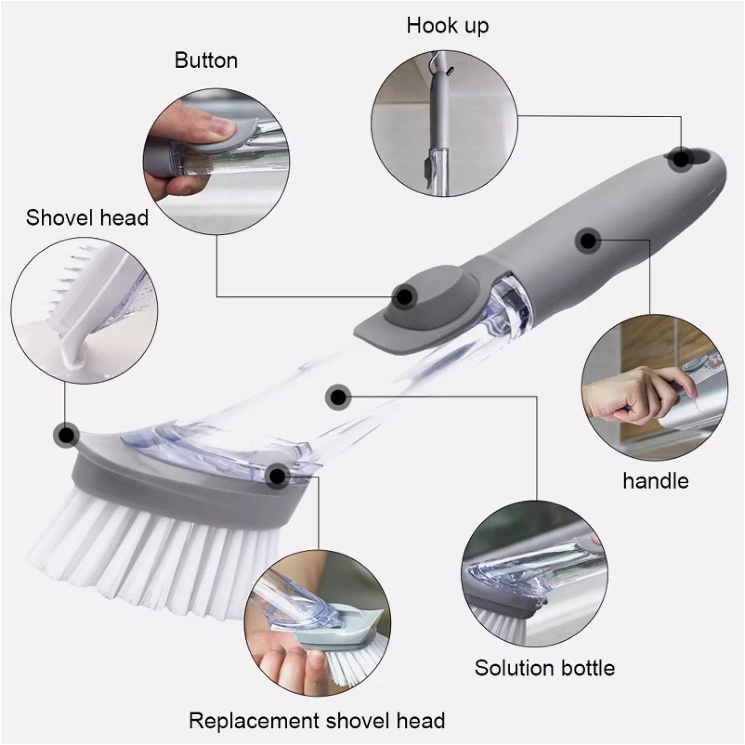 1271a 2-in-1 Dishwashing Brush Long Handle Wash Pot Brush Washing Dish - 69kart