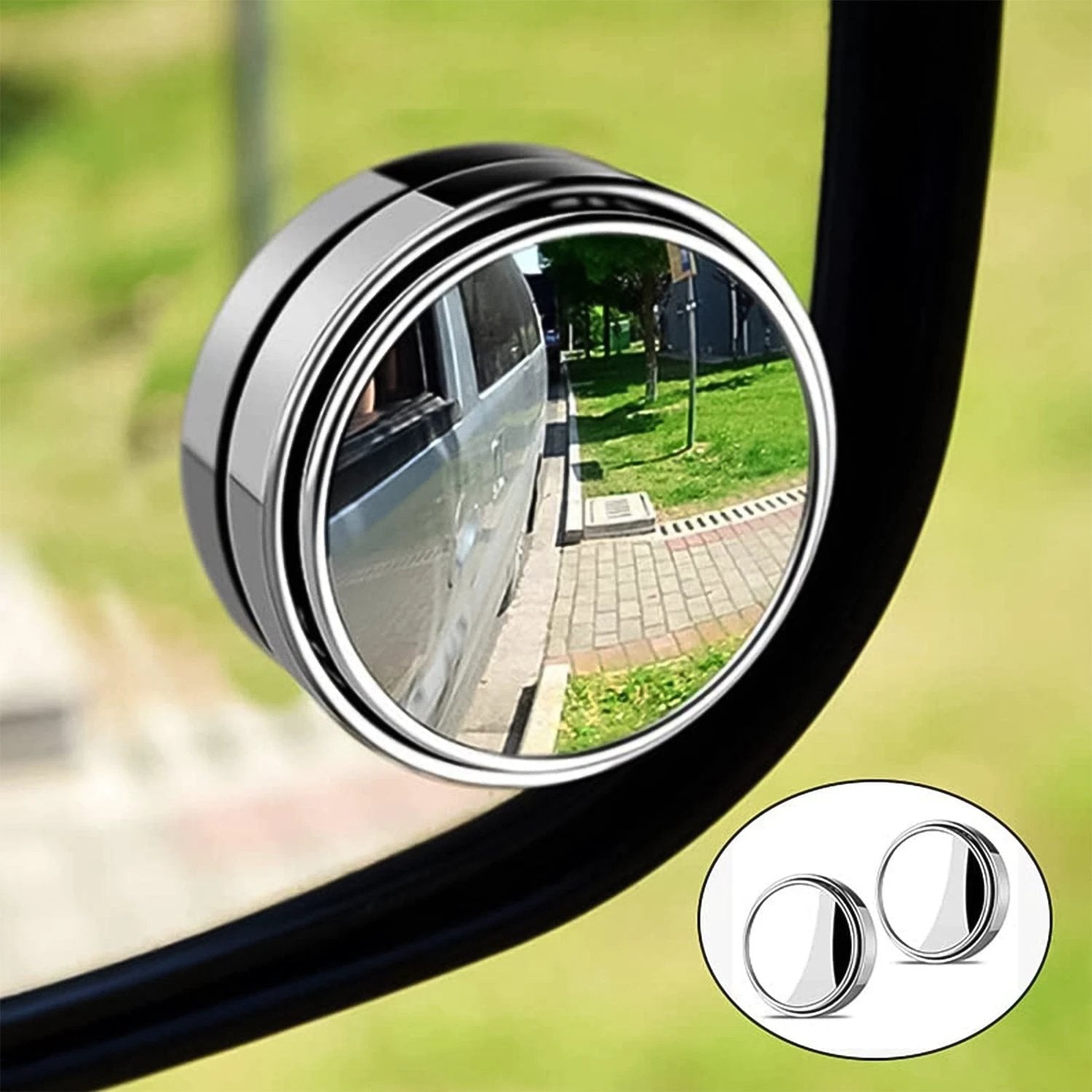 Car Blind Spot Side Mirror Round Hd Glass Blindspot Mirror (2 Pcs Set) - 69KART