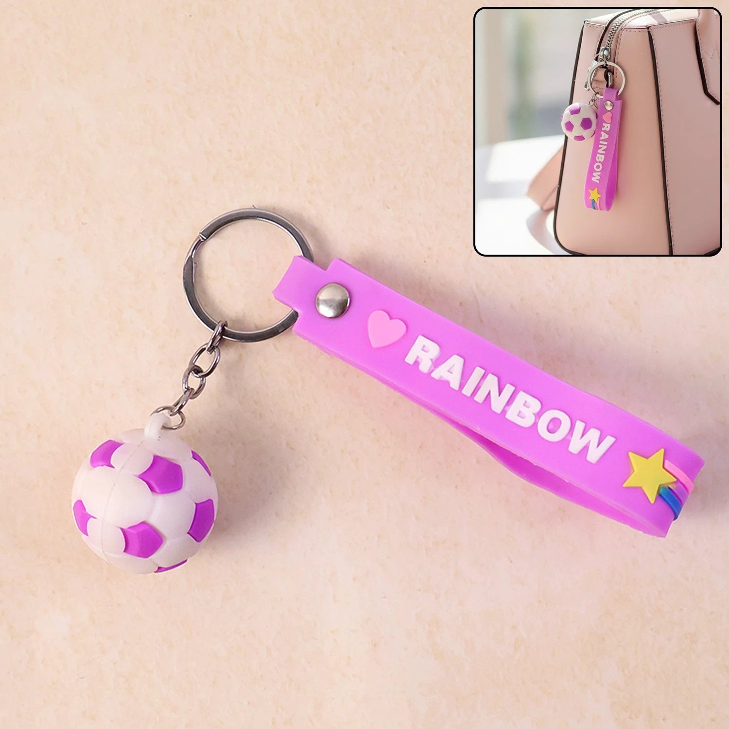 Cute Silicone 3d Key Chain With Metal Hook  Strap (Pack Of 1) - 69KART