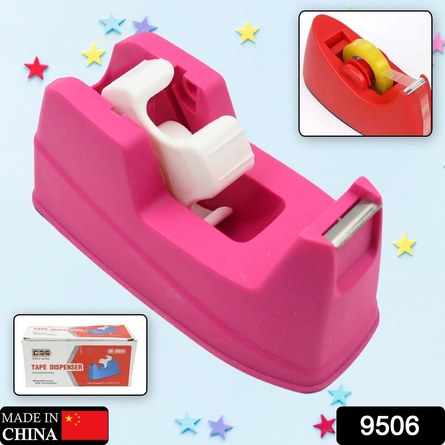 9506 Plastic Tape Dispenser Cutter For Home Office Use Tape Dispenser For Stationary Tape Cutter Packaging Tape (1 Pc 631 Gm) by Wukusy