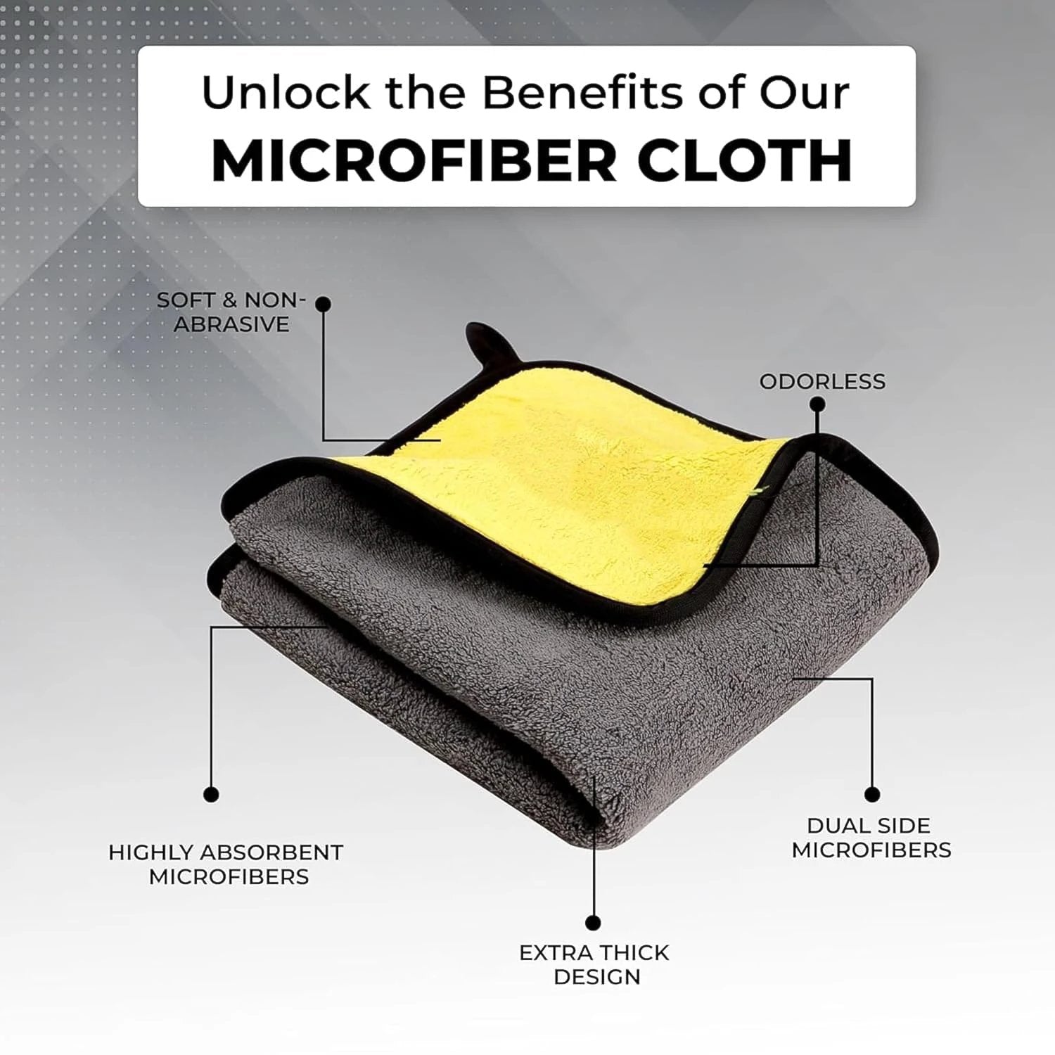 Premium Microfiber Cleaning Cloth Towel (40x30 Cm 1 Pc) by Wukusy