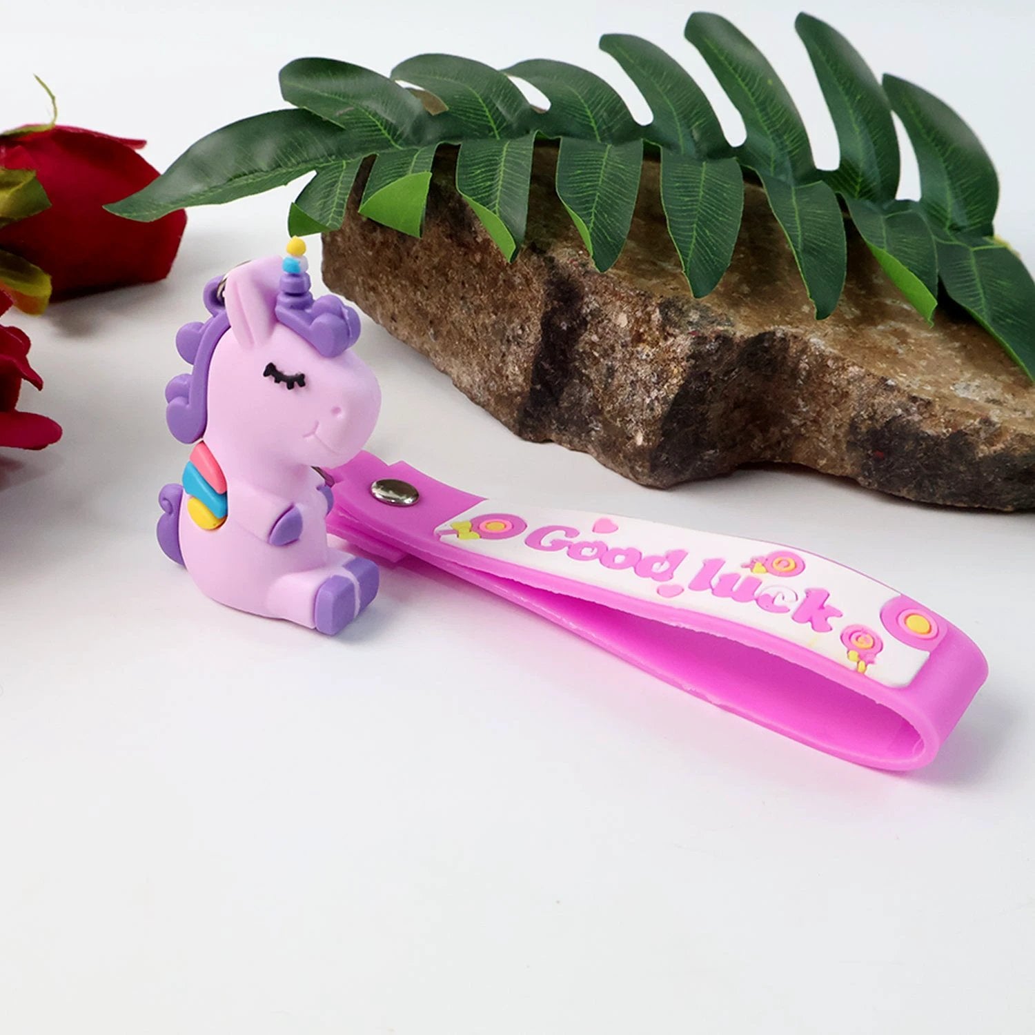 Cute Cartoon Silicone 3d Key Chain With Metal Hook  Strap (Pack Of 1) - 69KART
