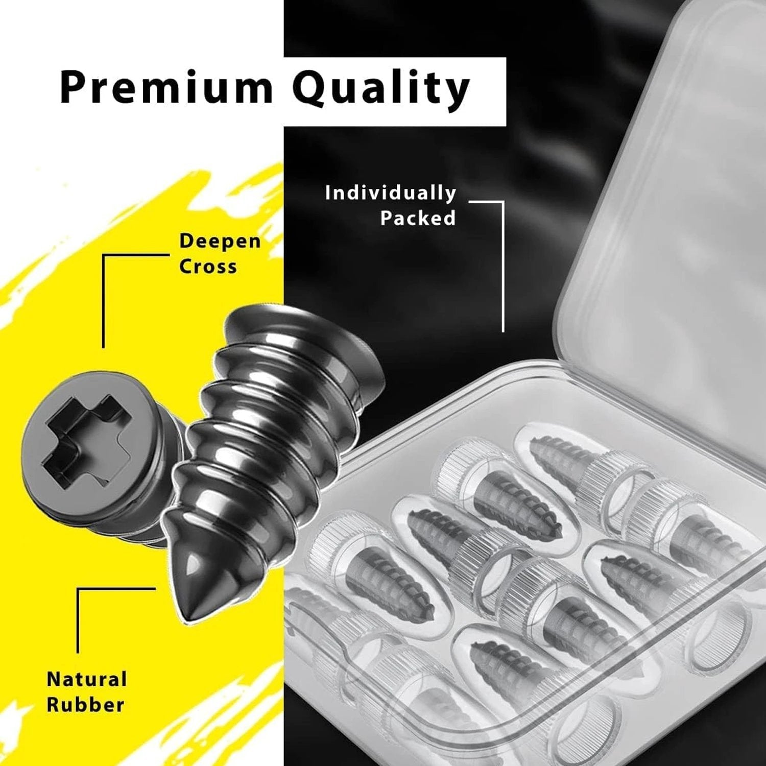 Tire Repair Rubber Nail Car Tire Repair Nails Tire Repair Rubber Screws Black (10 Pcs Set) - 69KART